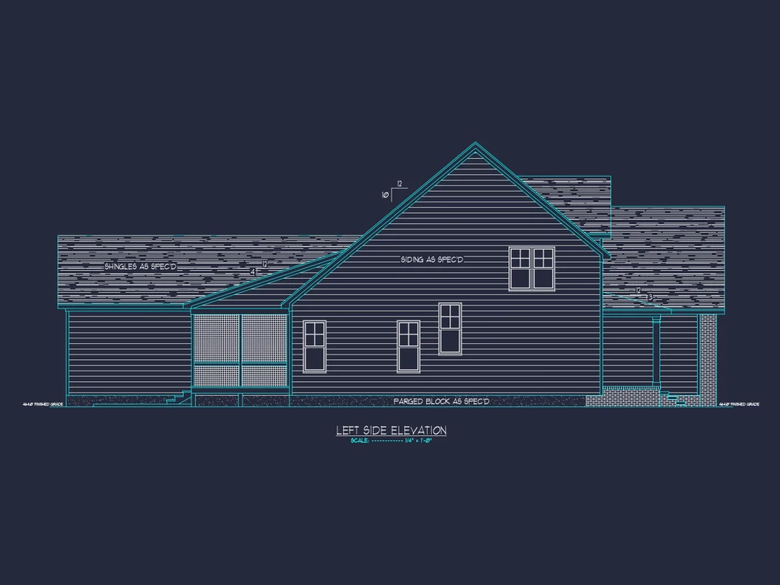 Elegant house Floor Plan with CAD Designs & Blueprint Features