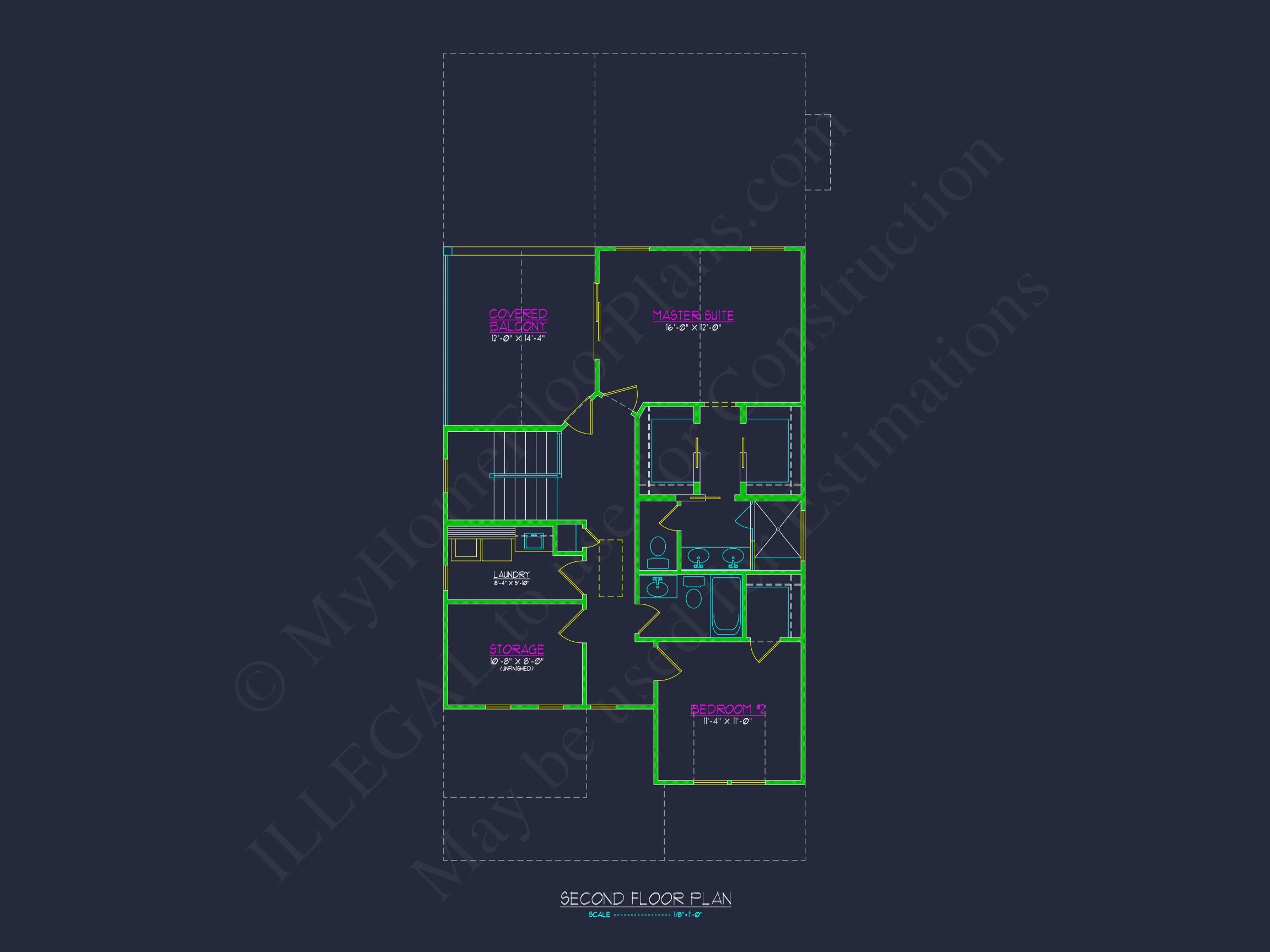 20-1199 HOUSE PLAN - Modern Farmhouse Home Plan - 3-Bed, 2-Bath, 2,055 SF 7 Modern 2-Story house Plan with CAD Designs and Blueprint
