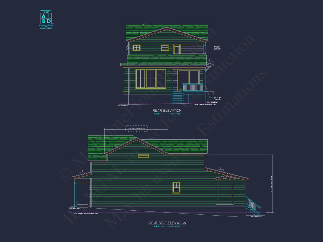 Modern 2-Story house Plan with CAD Designs and Blueprint