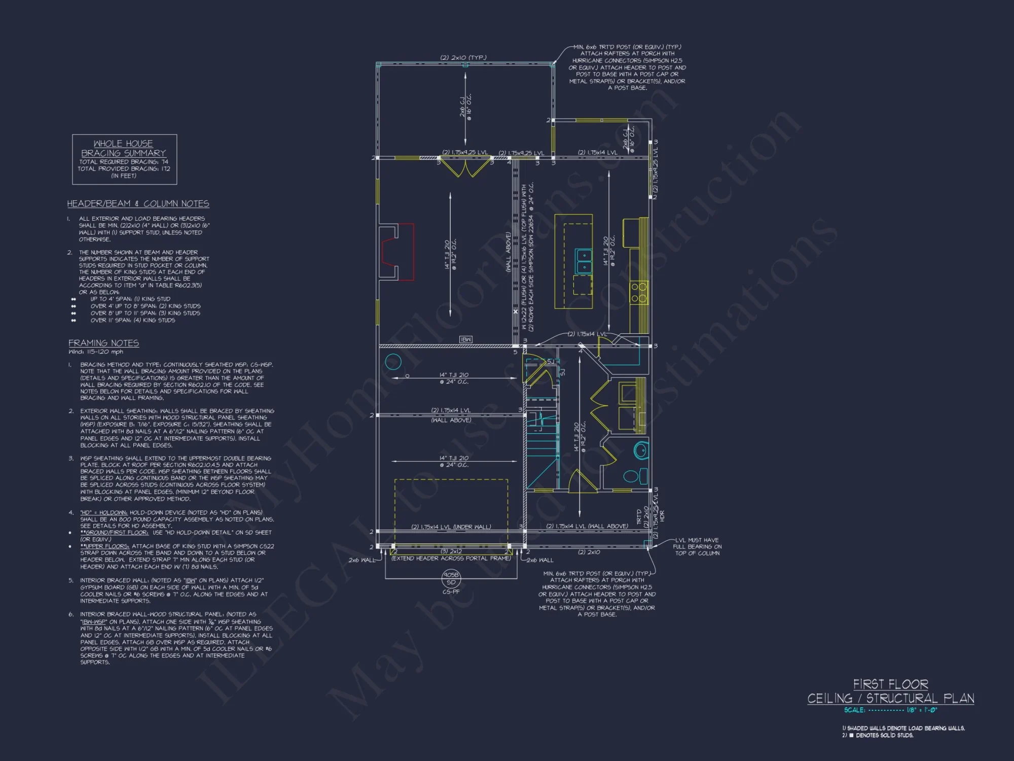 Craftsman house Design with Full CAD Blueprints & Features