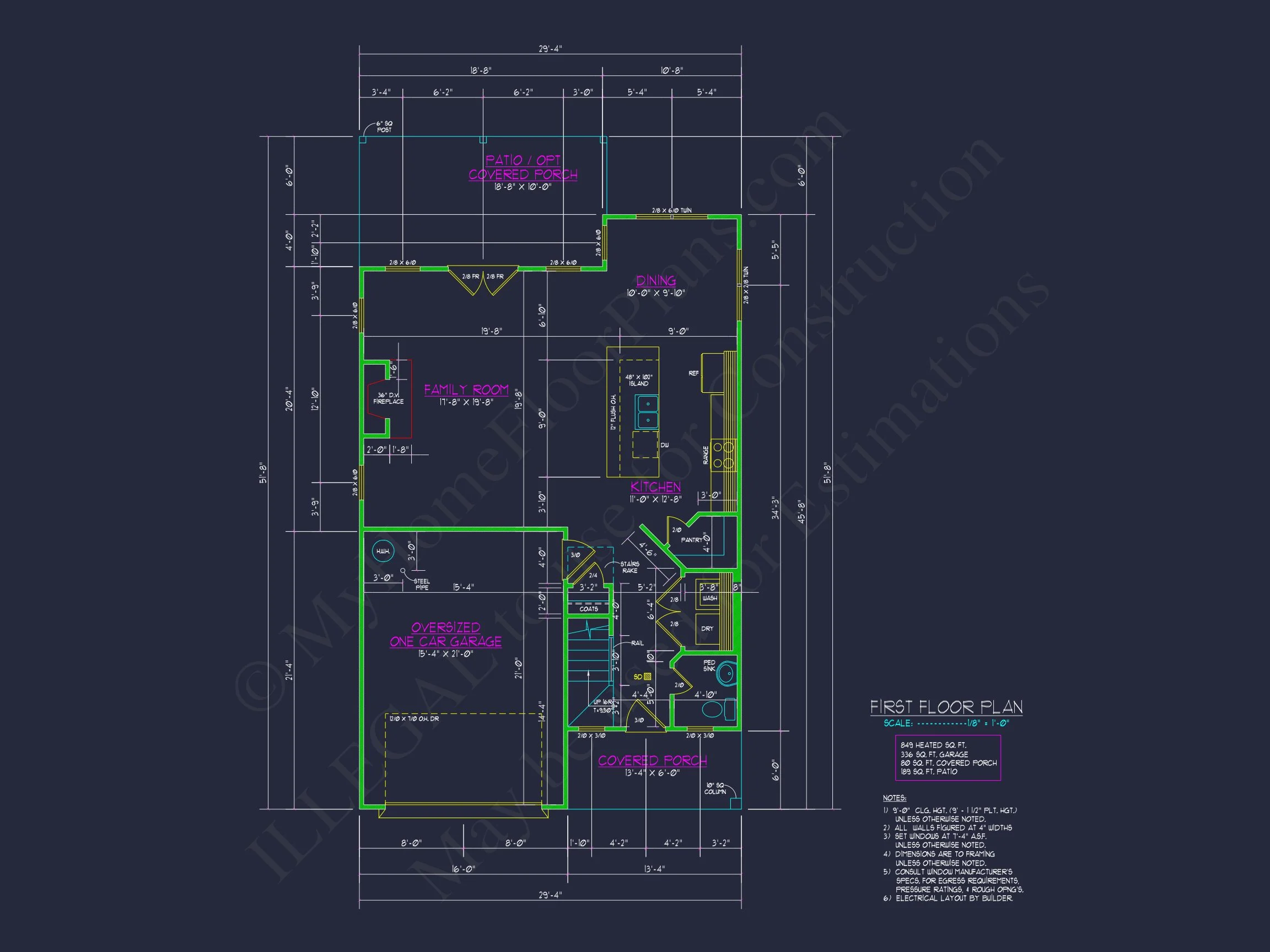 20-1044 HOUSE PLAN -Modern Farmhouse Home Plan - 3-Bed, 2.5-Bath, 2,150 SF 4 Craftsman house Design with Full CAD Blueprints & Features