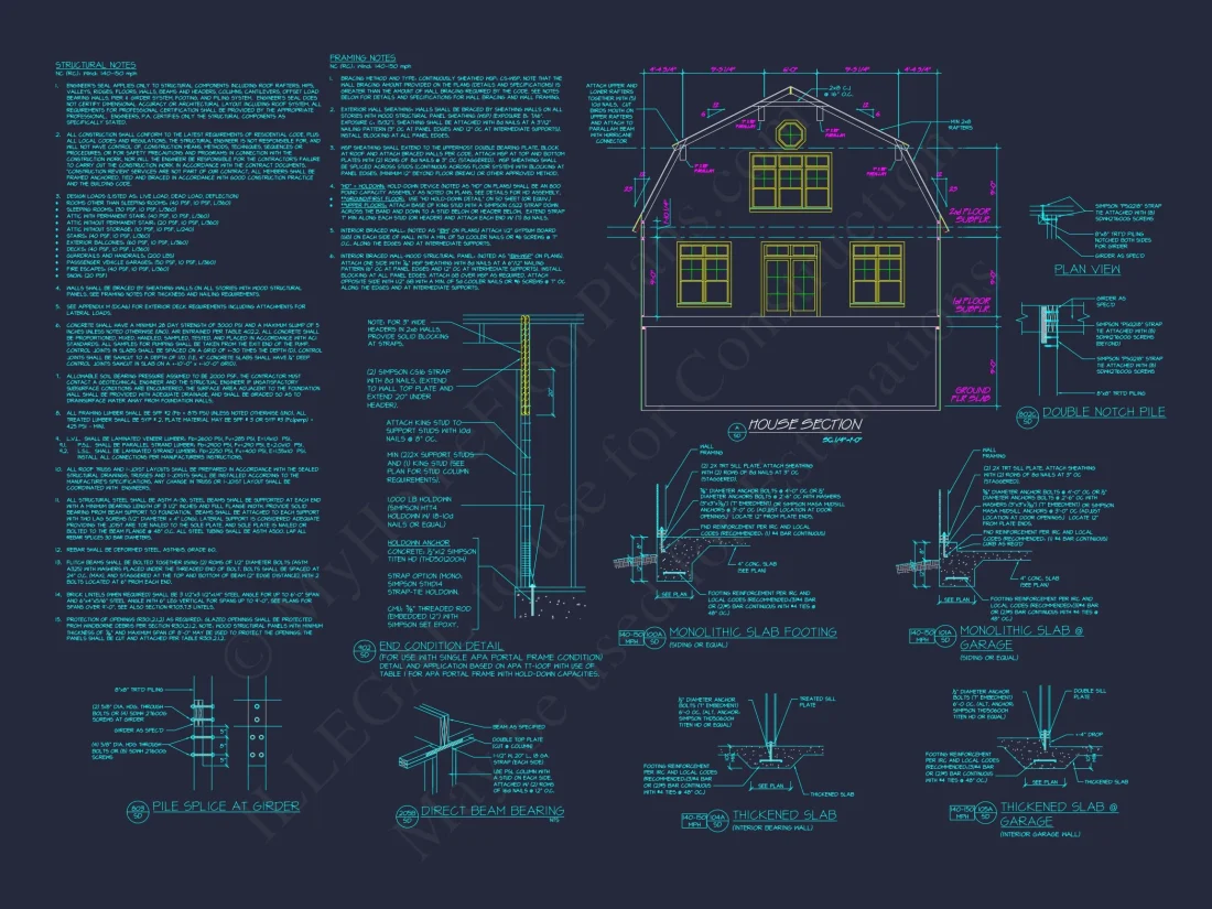 Modern Coastal house Plan with Detailed Blueprint & CAD Designs