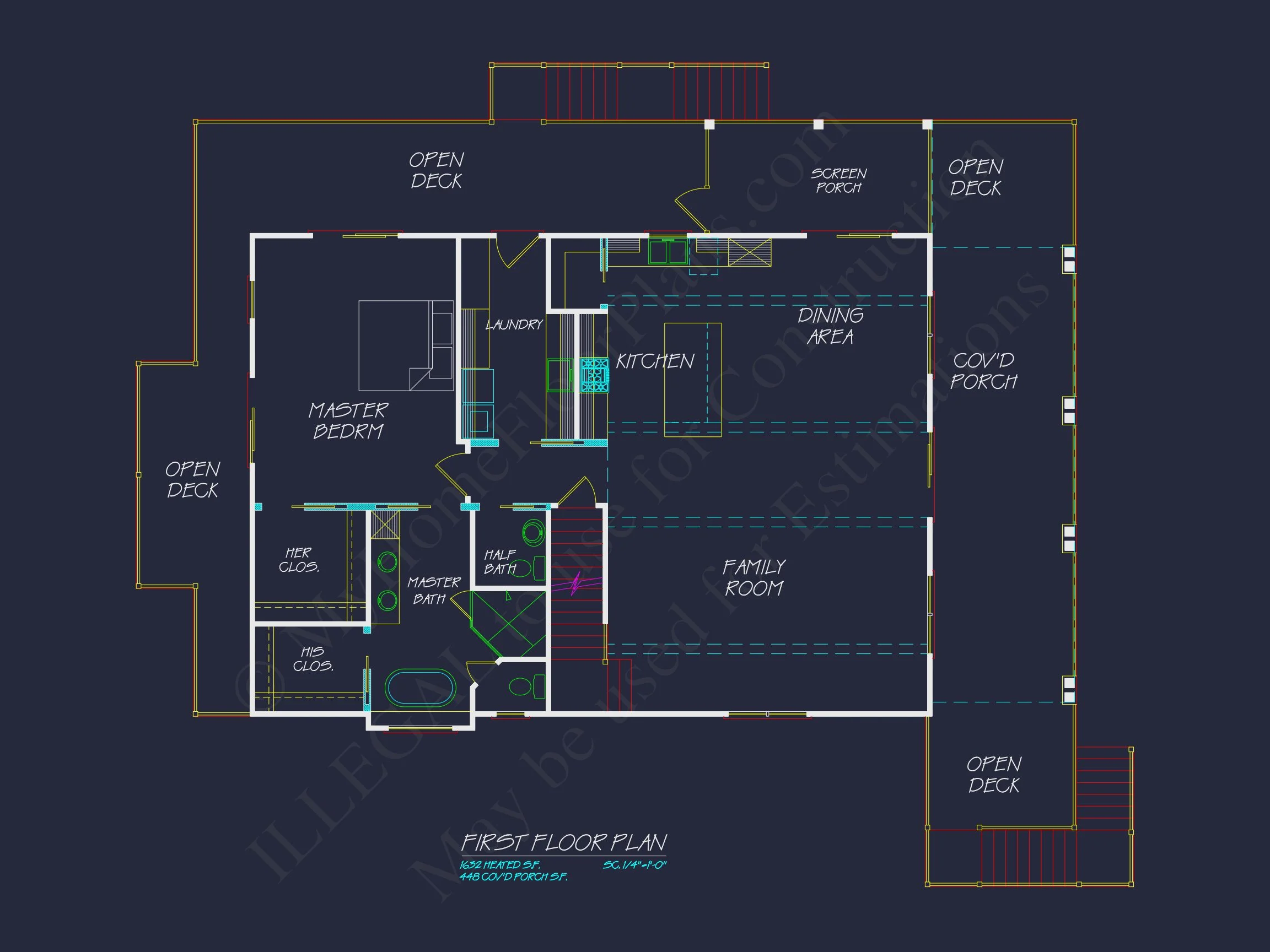 19-2460 HOUSE PLAN - Coastal Home Plan - 3-Bed, 3-Bath, 2,513 SF 9 Modern Coastal house Plan with Detailed Blueprint & CAD Designs