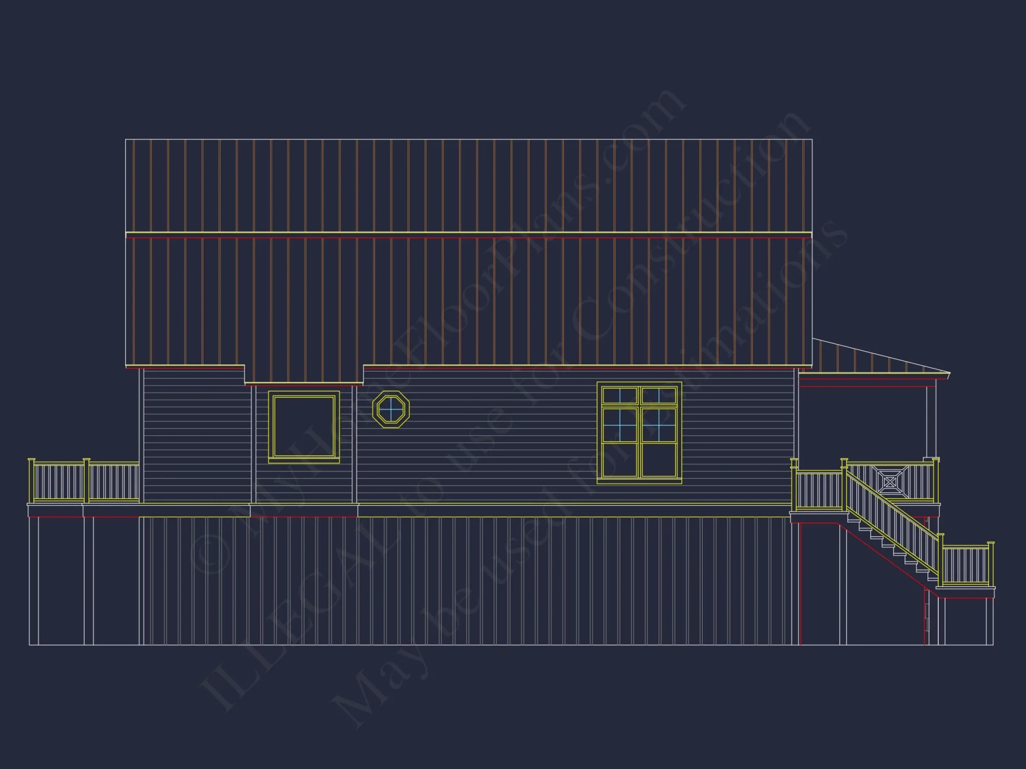 Modern Coastal house Plan with Detailed Blueprint & CAD Designs