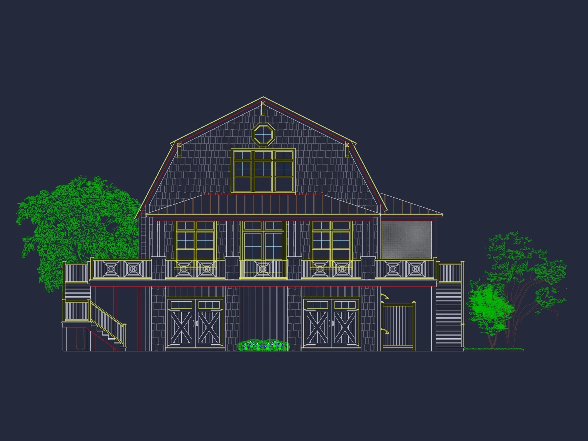 Modern Coastal house Plan with Detailed Blueprint & CAD Designs