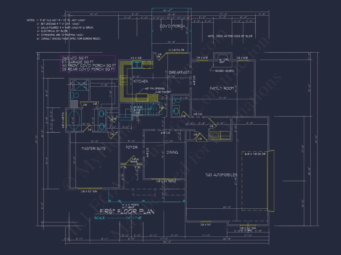 Charming 2-Story house Plan with Detailed Floor Blueprint and Designs