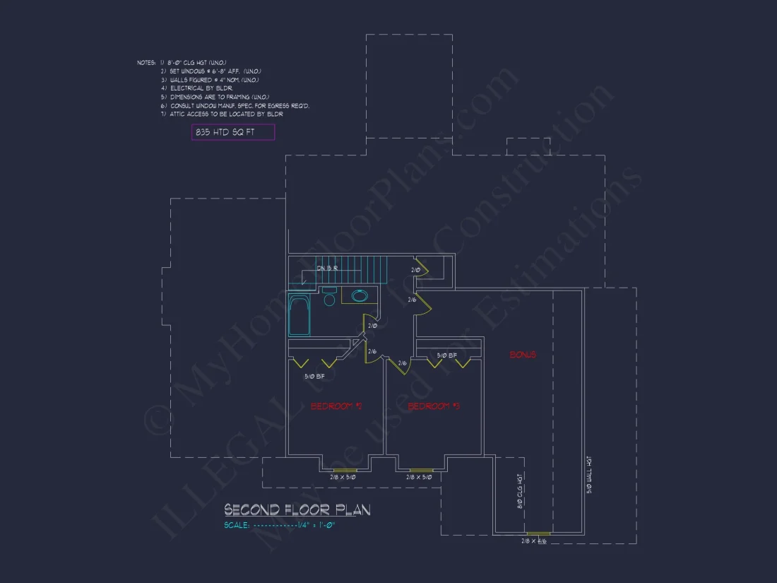 Charming 2-Story house Plan with Detailed Floor Blueprint and Designs