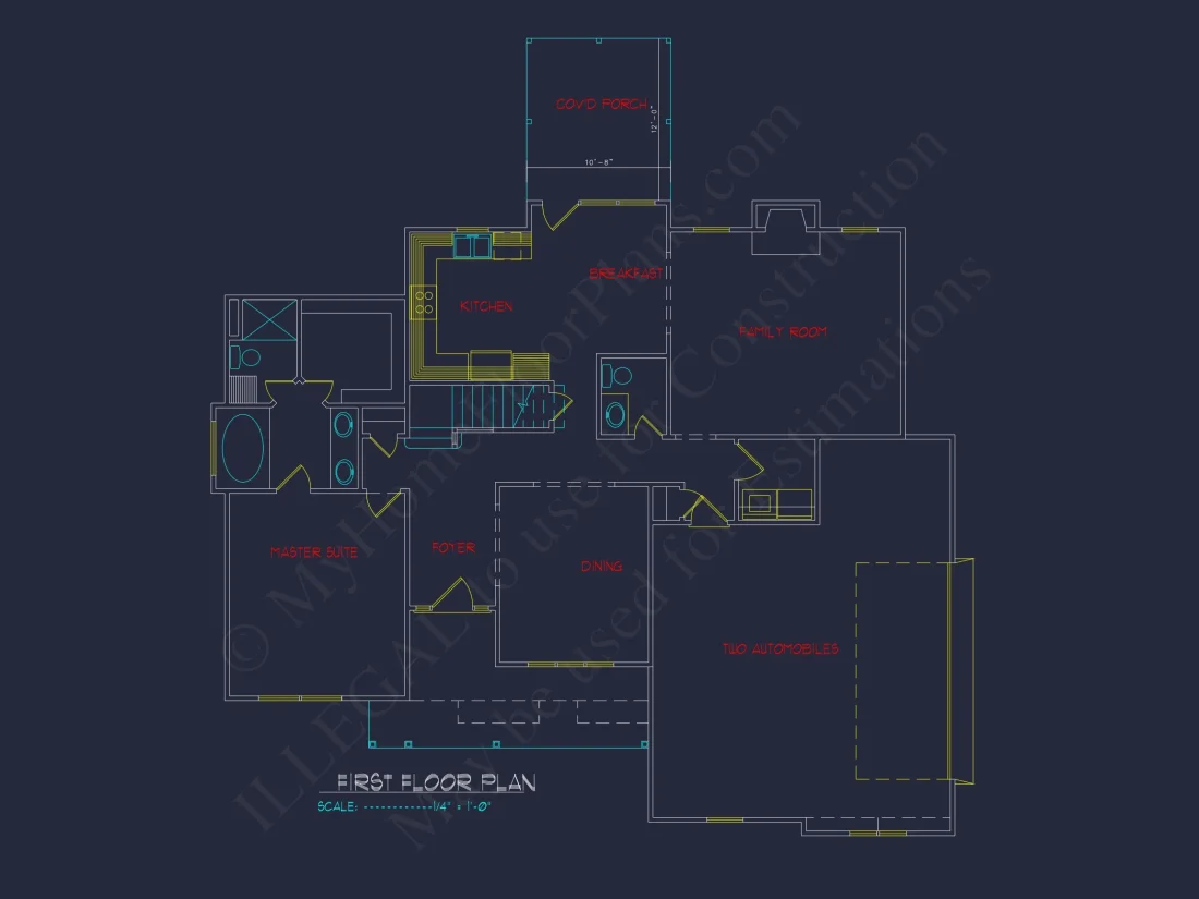 Charming 2-Story house Plan with Detailed Floor Blueprint and Designs