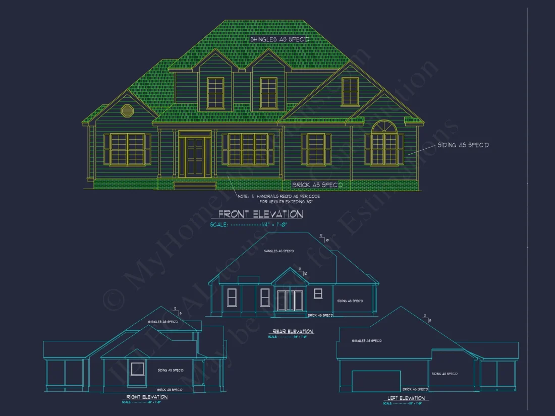 Charming 2-Story house Plan with Detailed Floor Blueprint and Designs