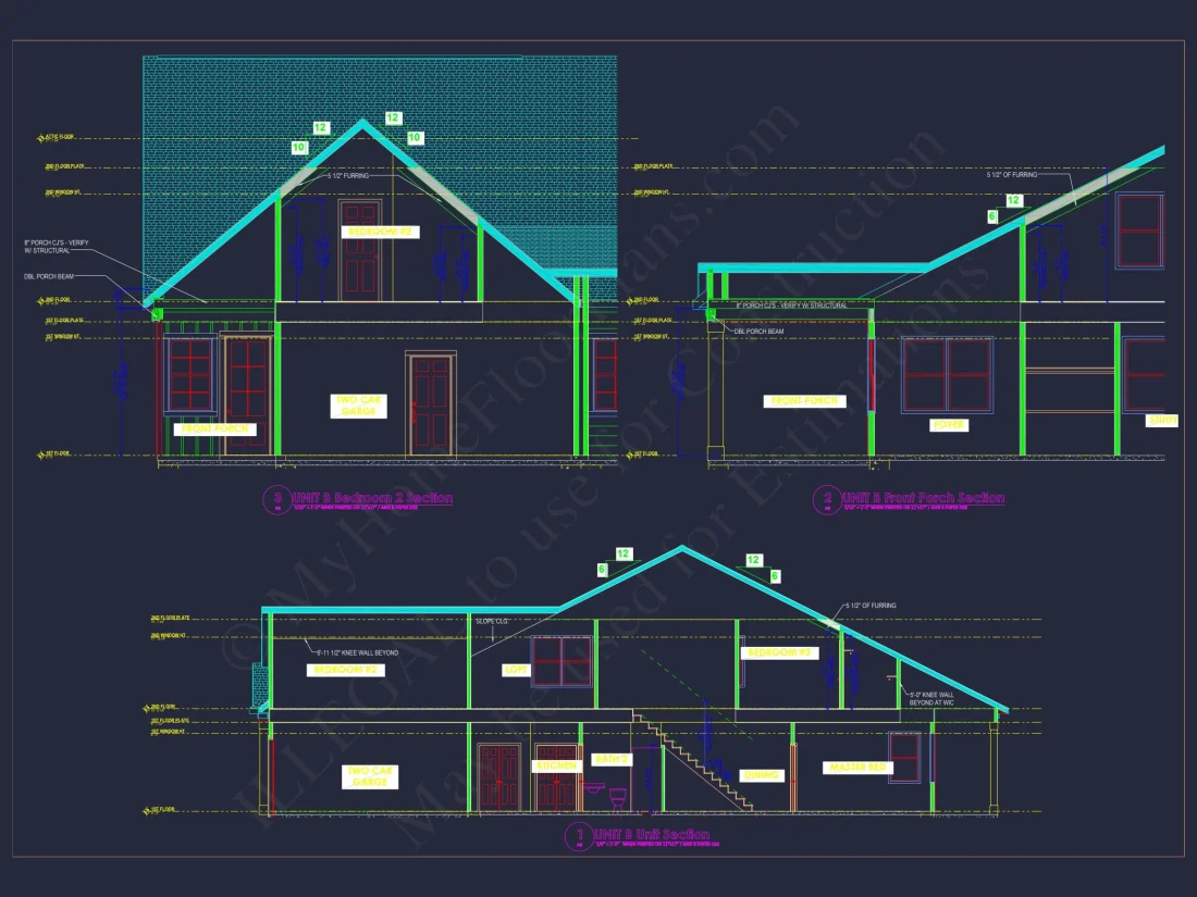 Duplex house Floor Plan with Spacious CAD Designs & Features