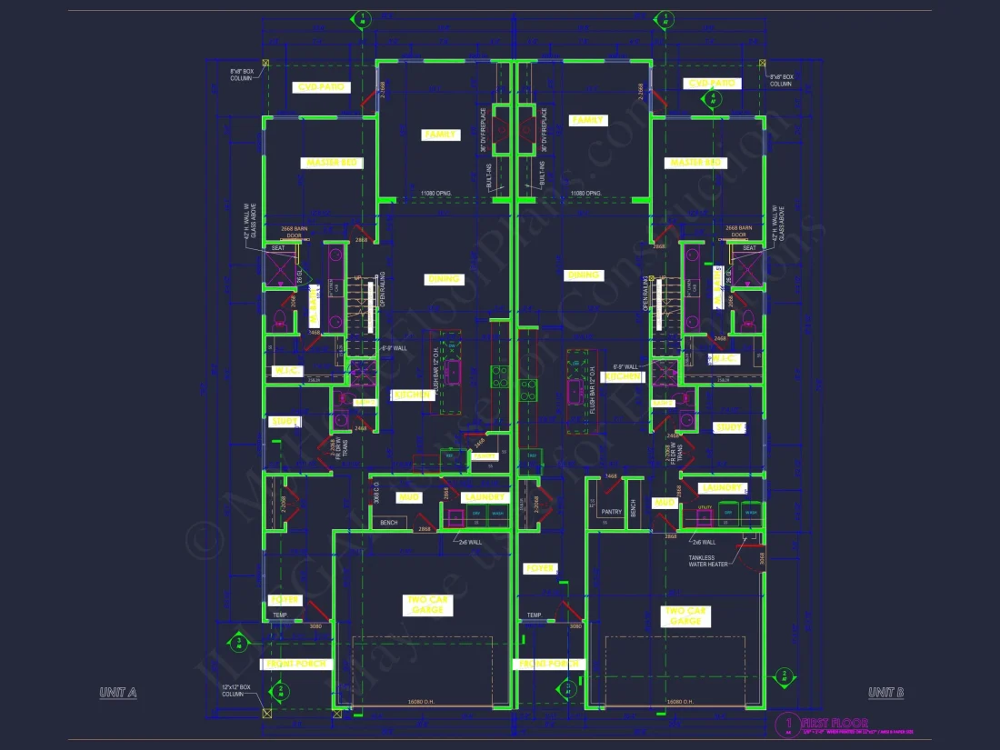 Duplex house Floor Plan with Spacious CAD Designs & Features