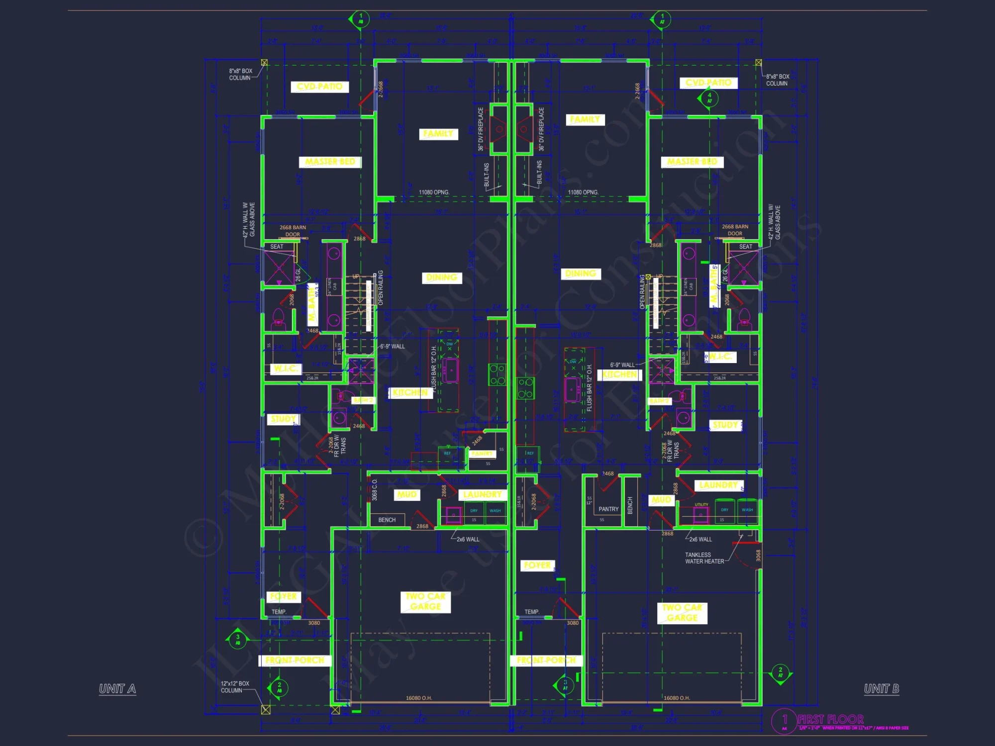 Duplex house Floor Plan with Spacious CAD Designs & Features