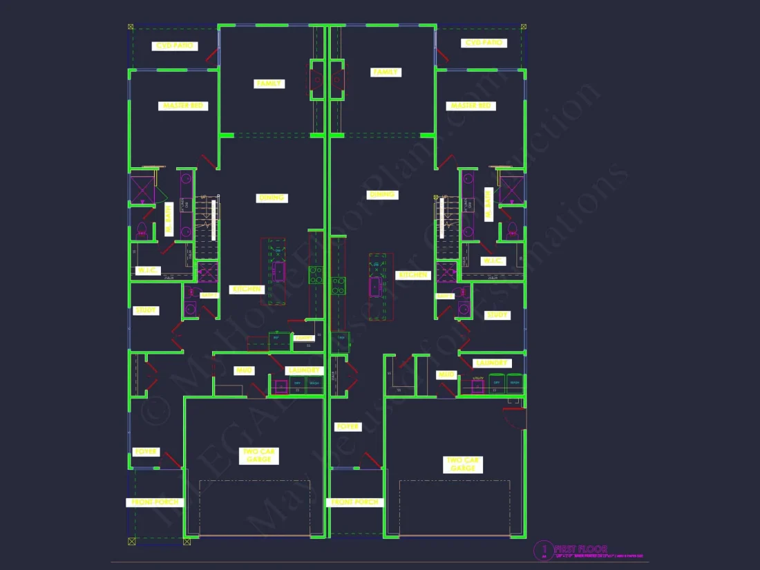 Duplex house Floor Plan with Spacious CAD Designs & Features