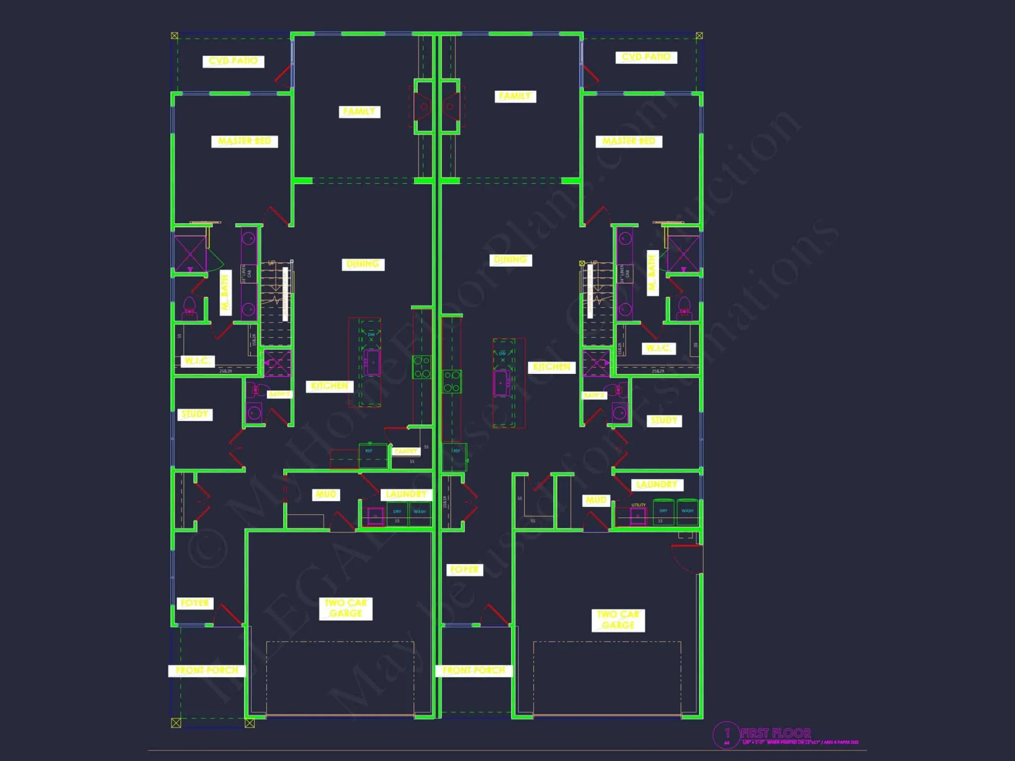 Duplex house Floor Plan with Spacious CAD Designs & Features