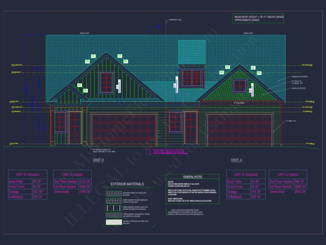 Duplex house Floor Plan with Spacious CAD Designs & Features
