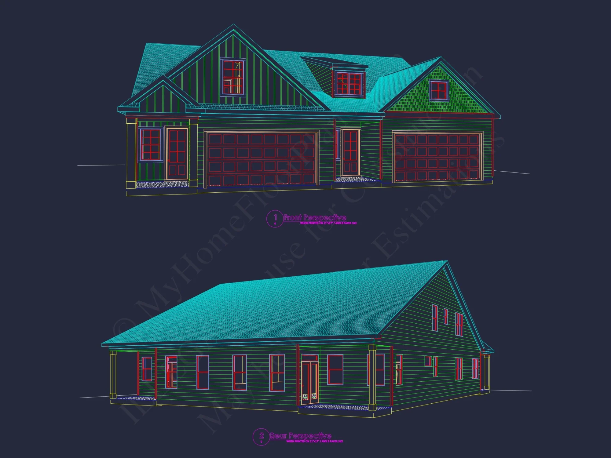 Duplex house Floor Plan with Spacious CAD Designs & Features