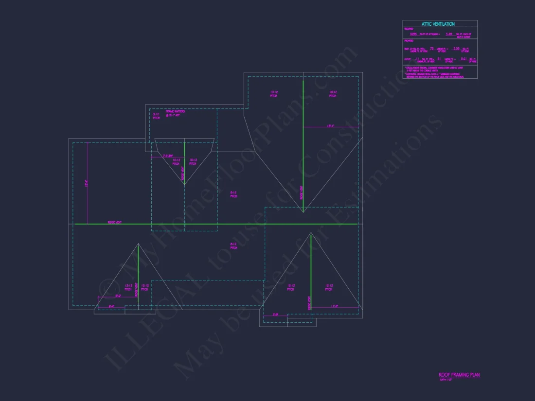 Modern Ranch house Floor Plan with CAD Blueprint Designs