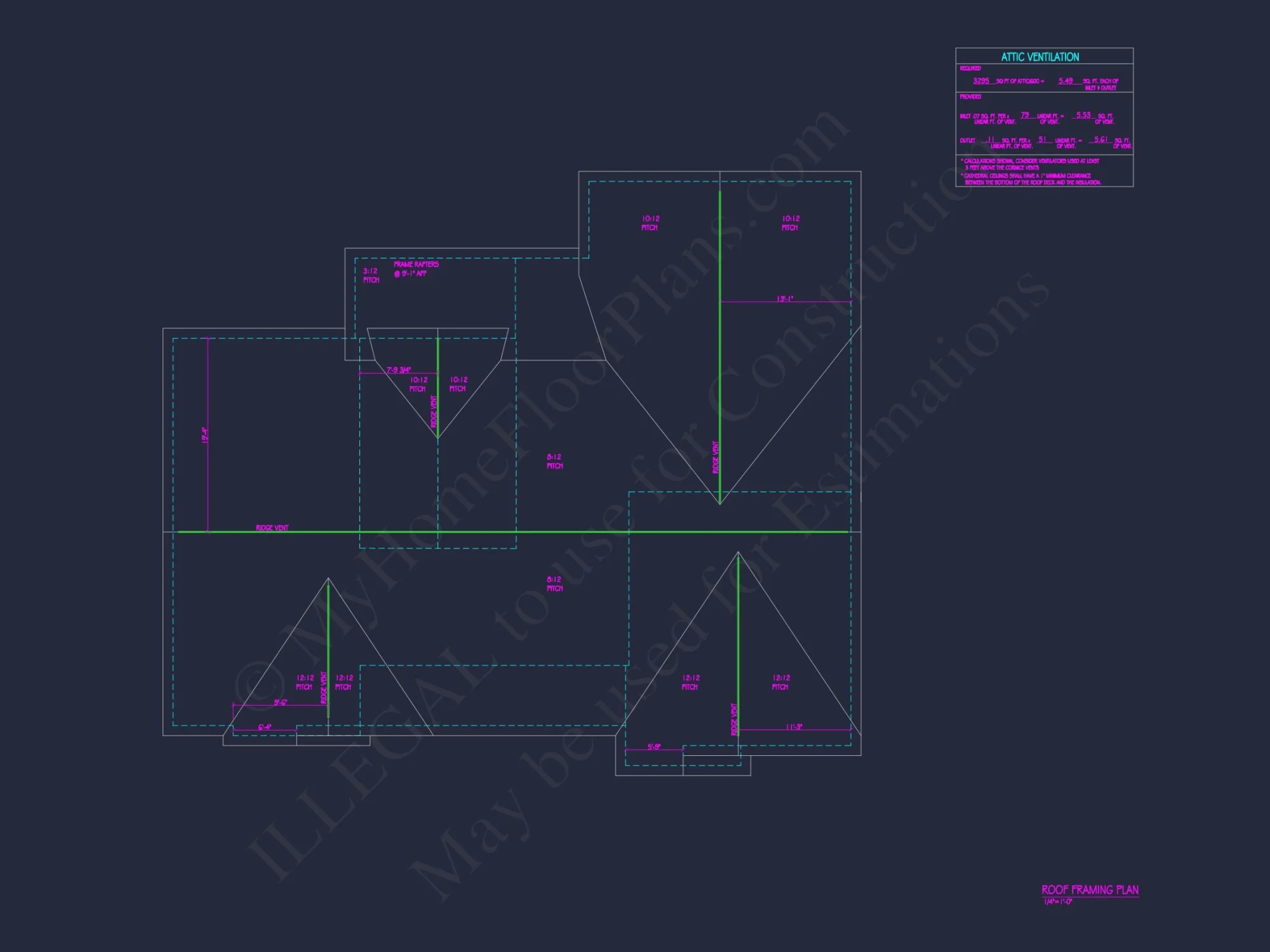 Modern Ranch house Floor Plan with CAD Blueprint Designs