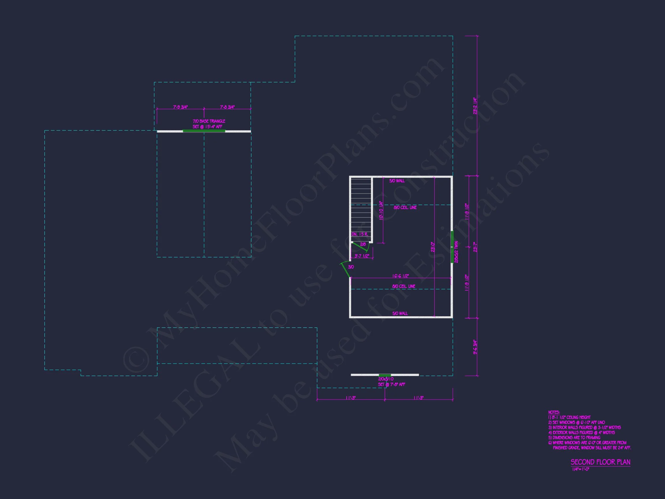 Modern Ranch house Floor Plan with CAD Blueprint Designs