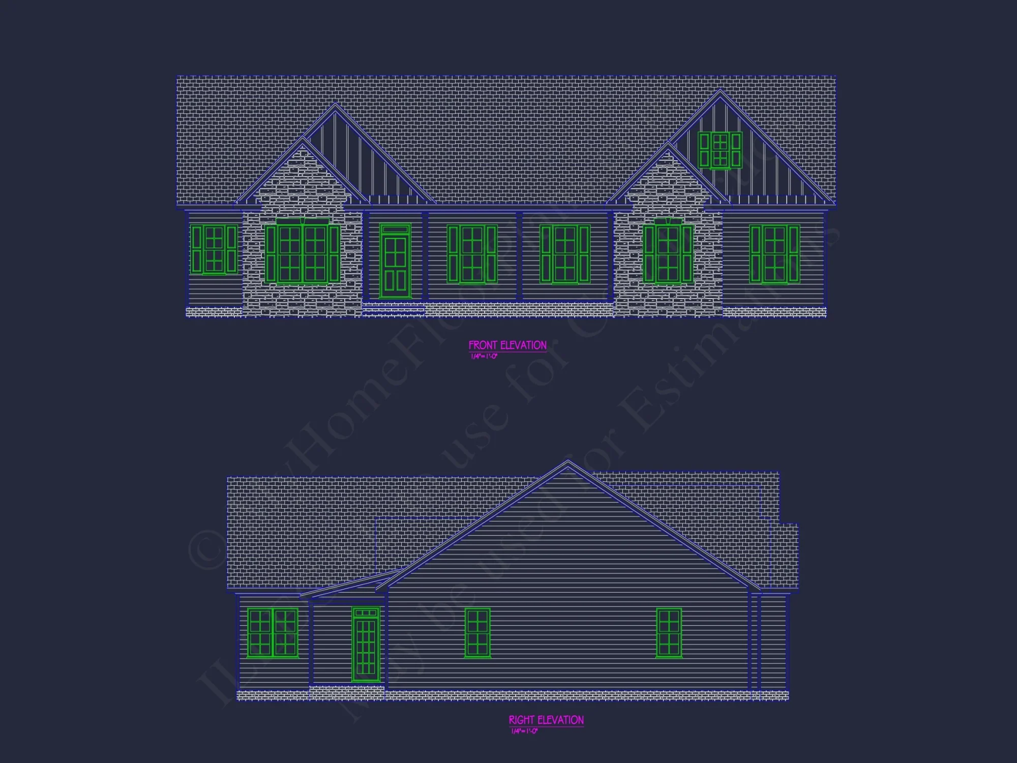 Modern Ranch house Floor Plan with CAD Blueprint Designs