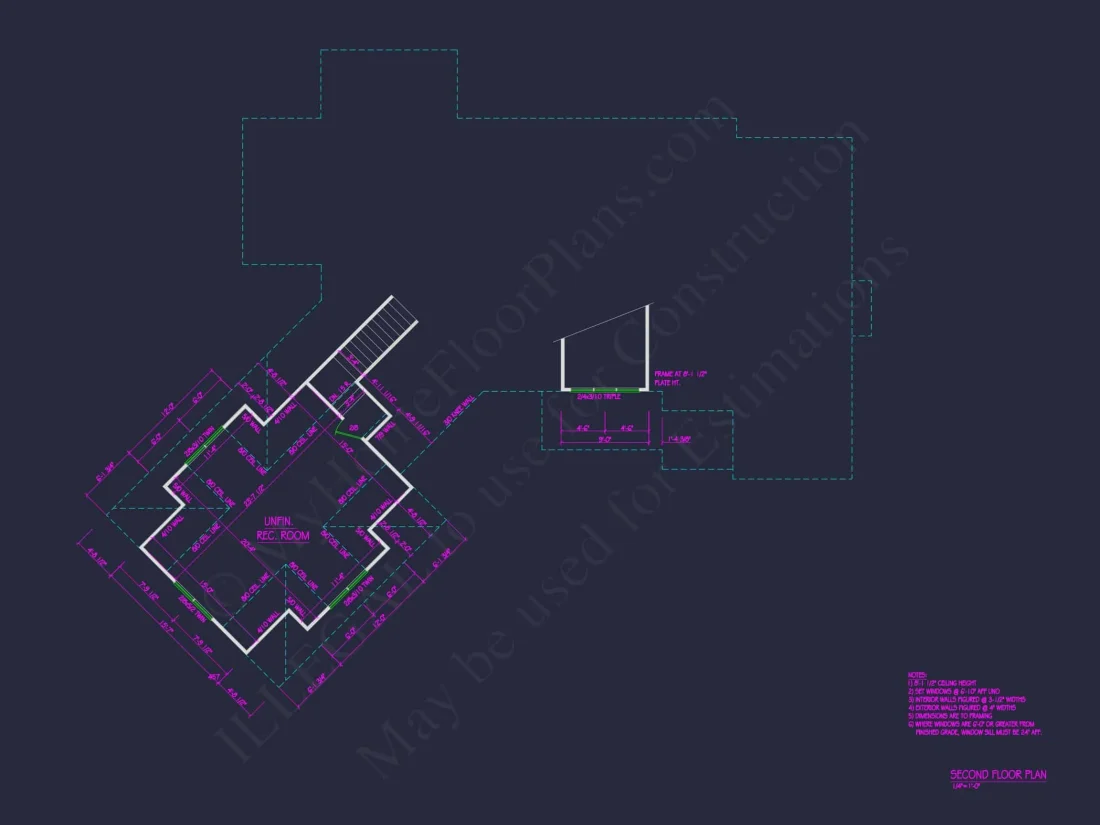 Modern Craftsman house Plan with 1.5 Story Design and Angled Garage