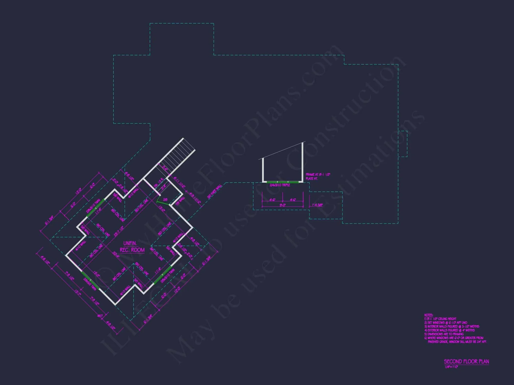 Modern Craftsman house Plan with 1.5 Story Design and Angled Garage