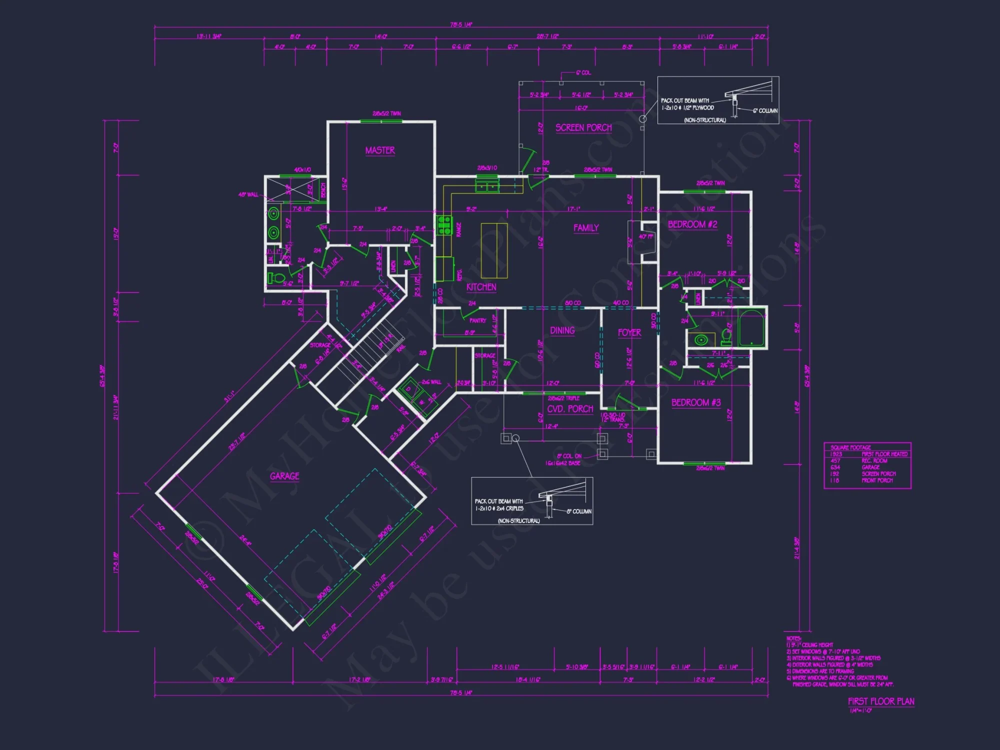 Modern Craftsman house Plan with 1.5 Story Design and Angled Garage