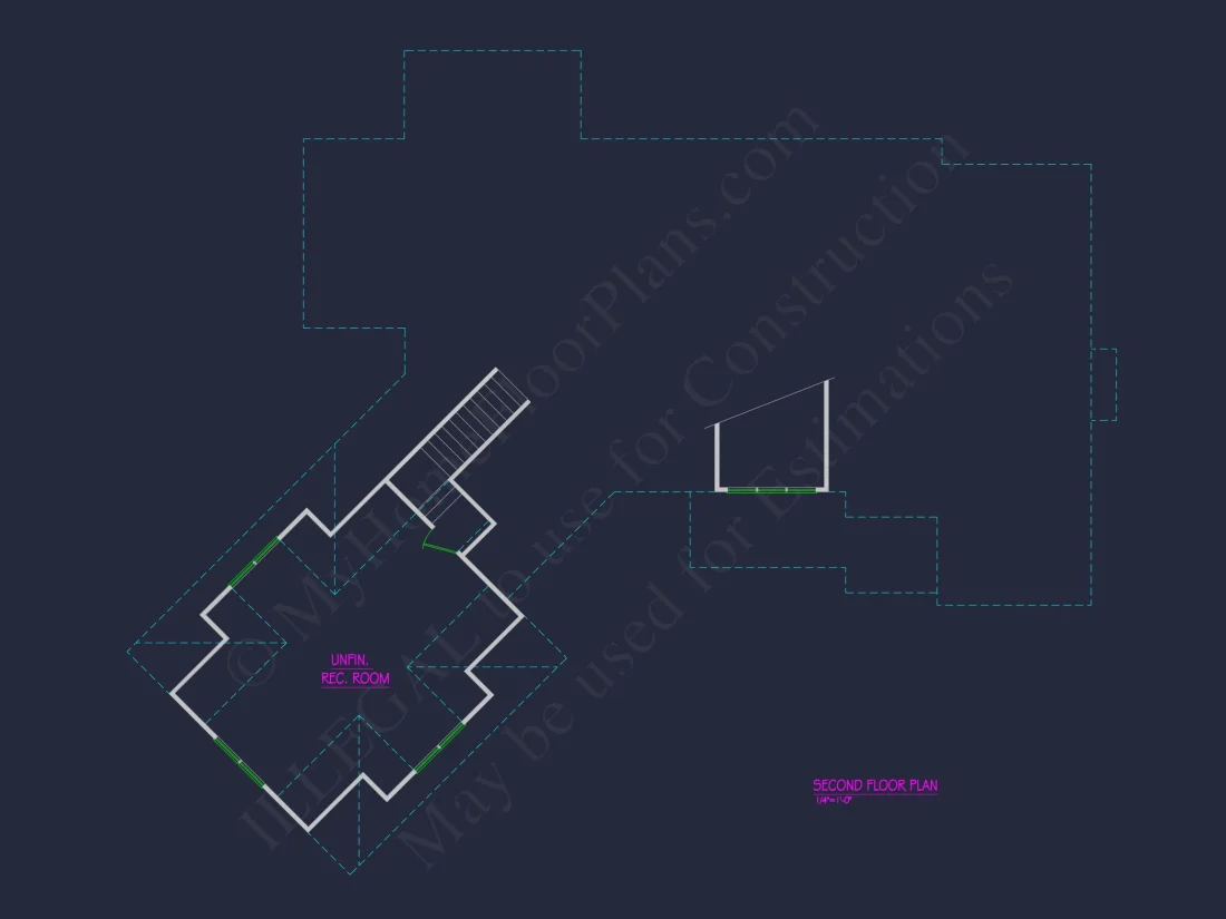 Modern Craftsman house Plan with 1.5 Story Design and Angled Garage