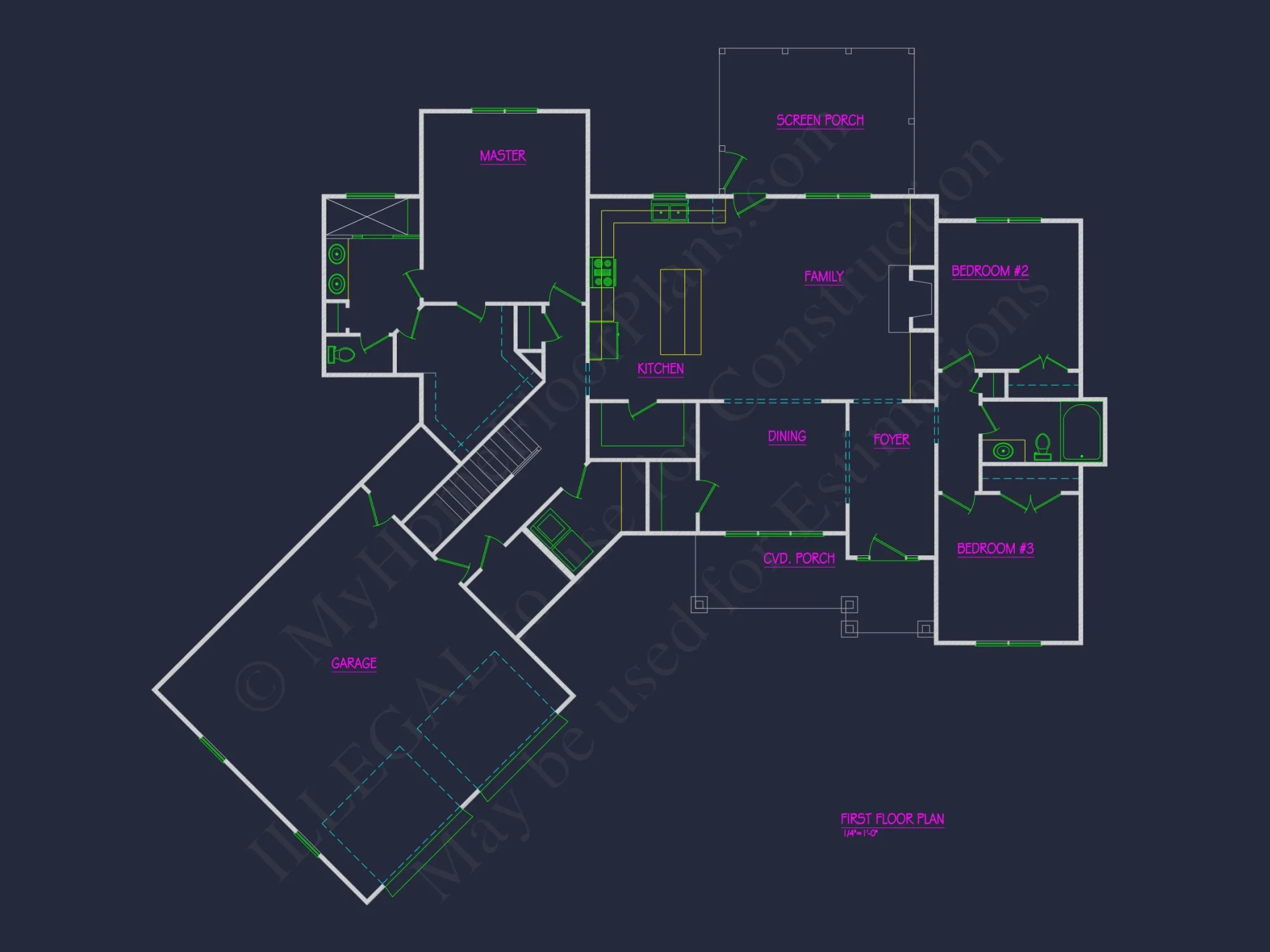 Modern Craftsman house Plan with 1.5 Story Design and Angled Garage