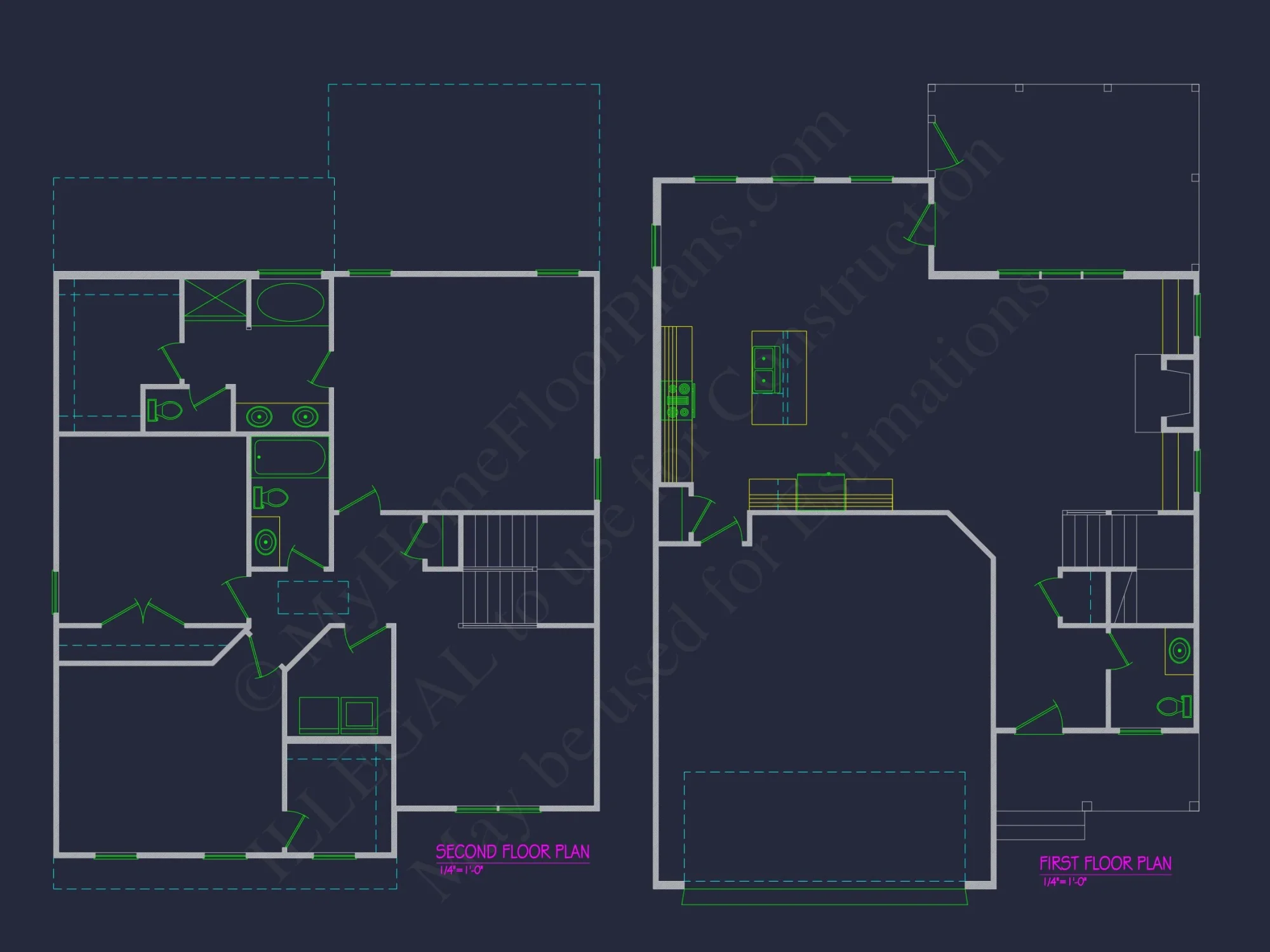 Stunning 2-Story house Plan with Detailed CAD Designs