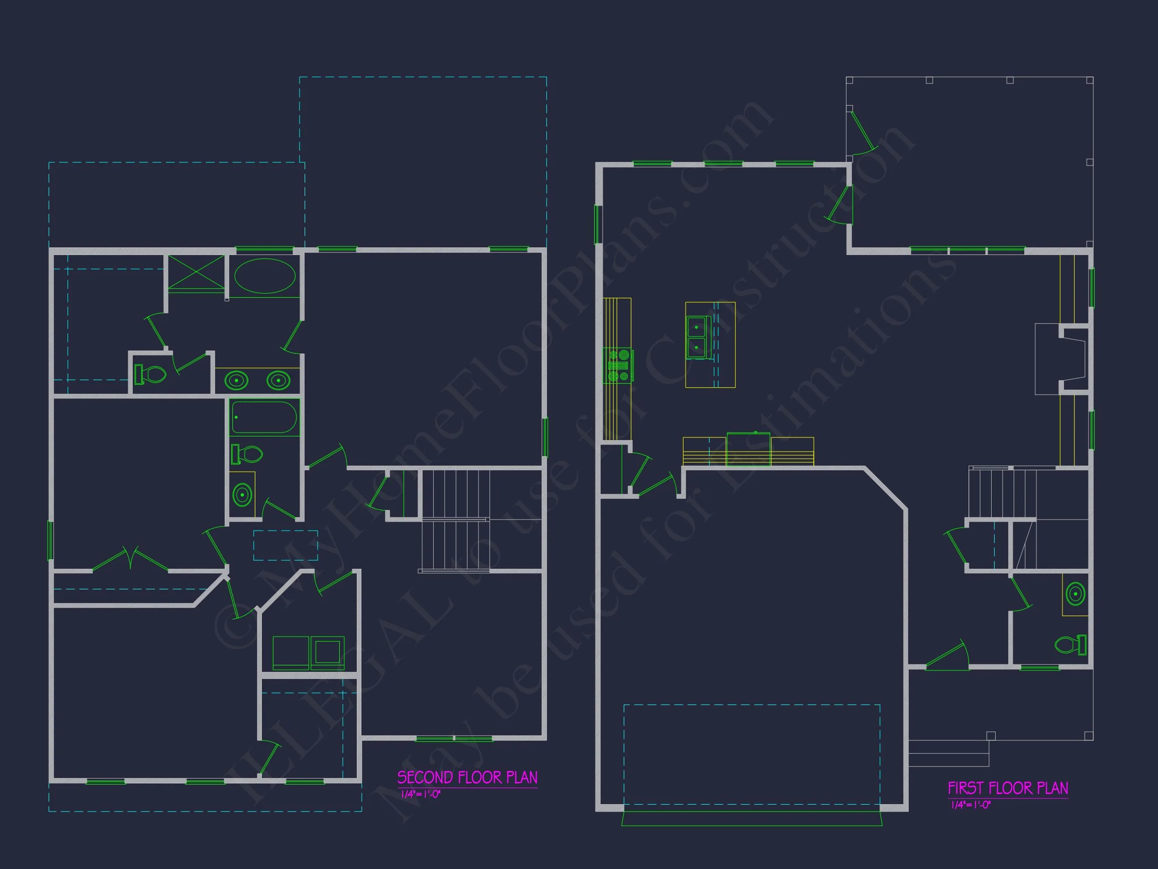 19-2255 HOUSE PLAN - Traditional Colonial Home Plan - 3-Bed, 2.5-Bath, 2,075 SF 4 Stunning 2-Story house Plan with Detailed CAD Designs