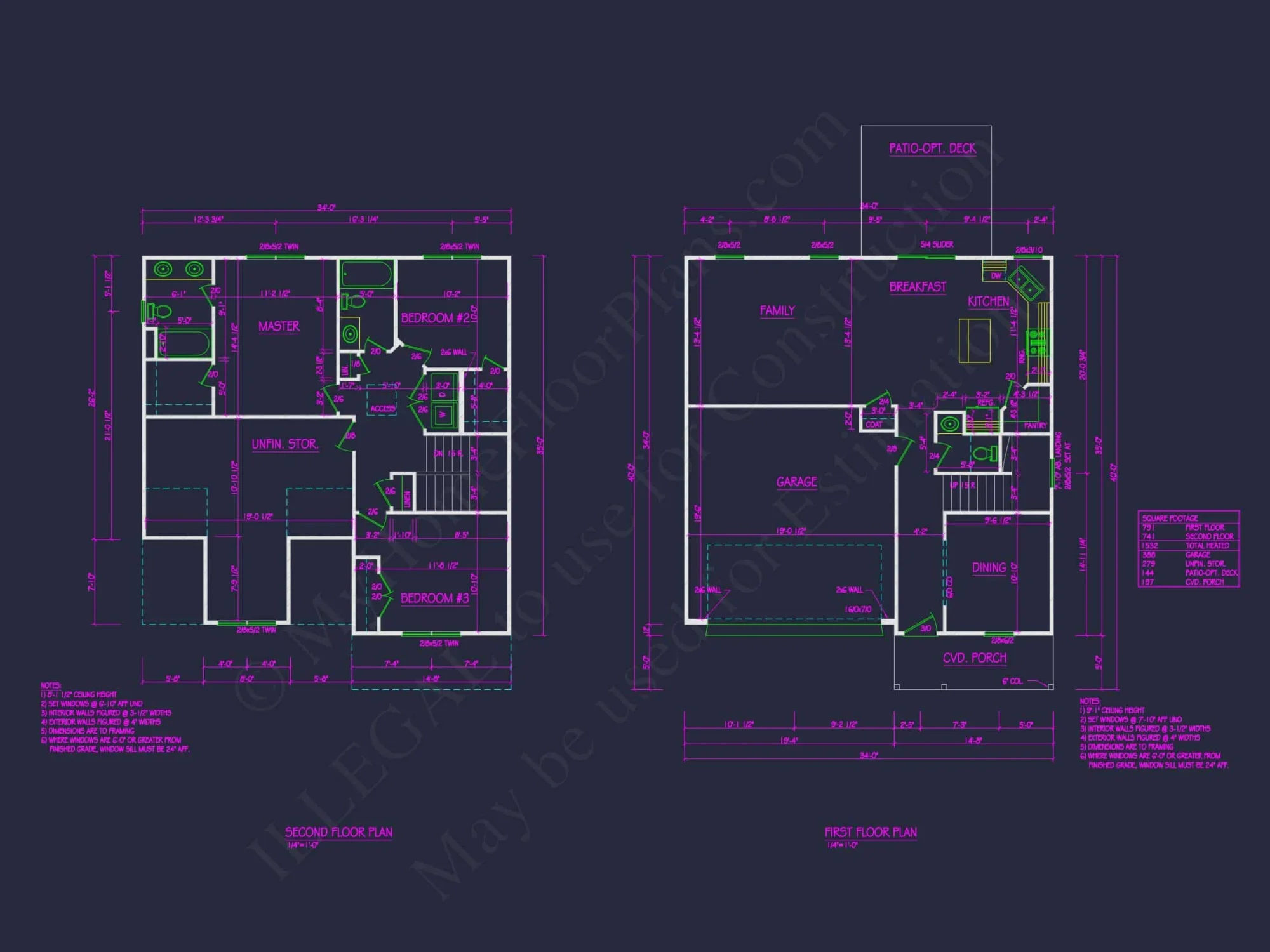 Modern house Plan with 2 Stories, 3 Beds, and Open Designs