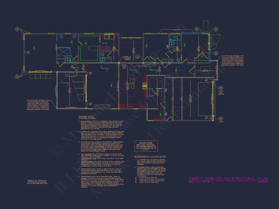 Modern house Floor Plan with CAD Designs and Blueprint