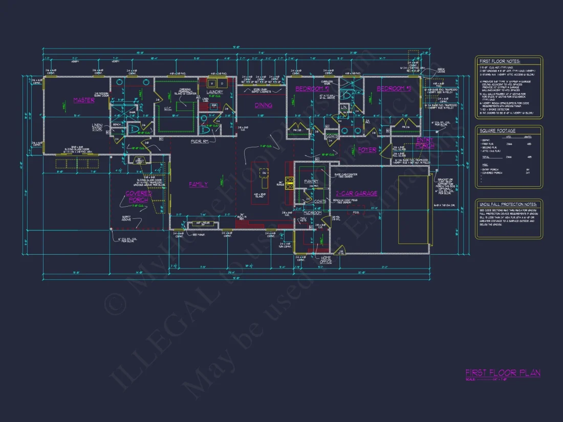 Modern house Floor Plan with CAD Designs and Blueprint