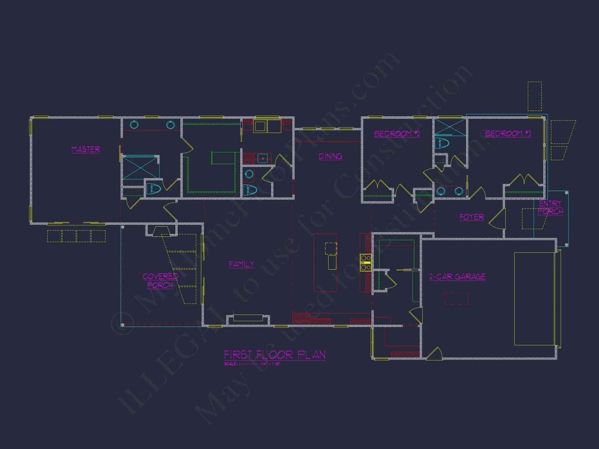 Modern house Floor Plan with CAD Designs and Blueprint