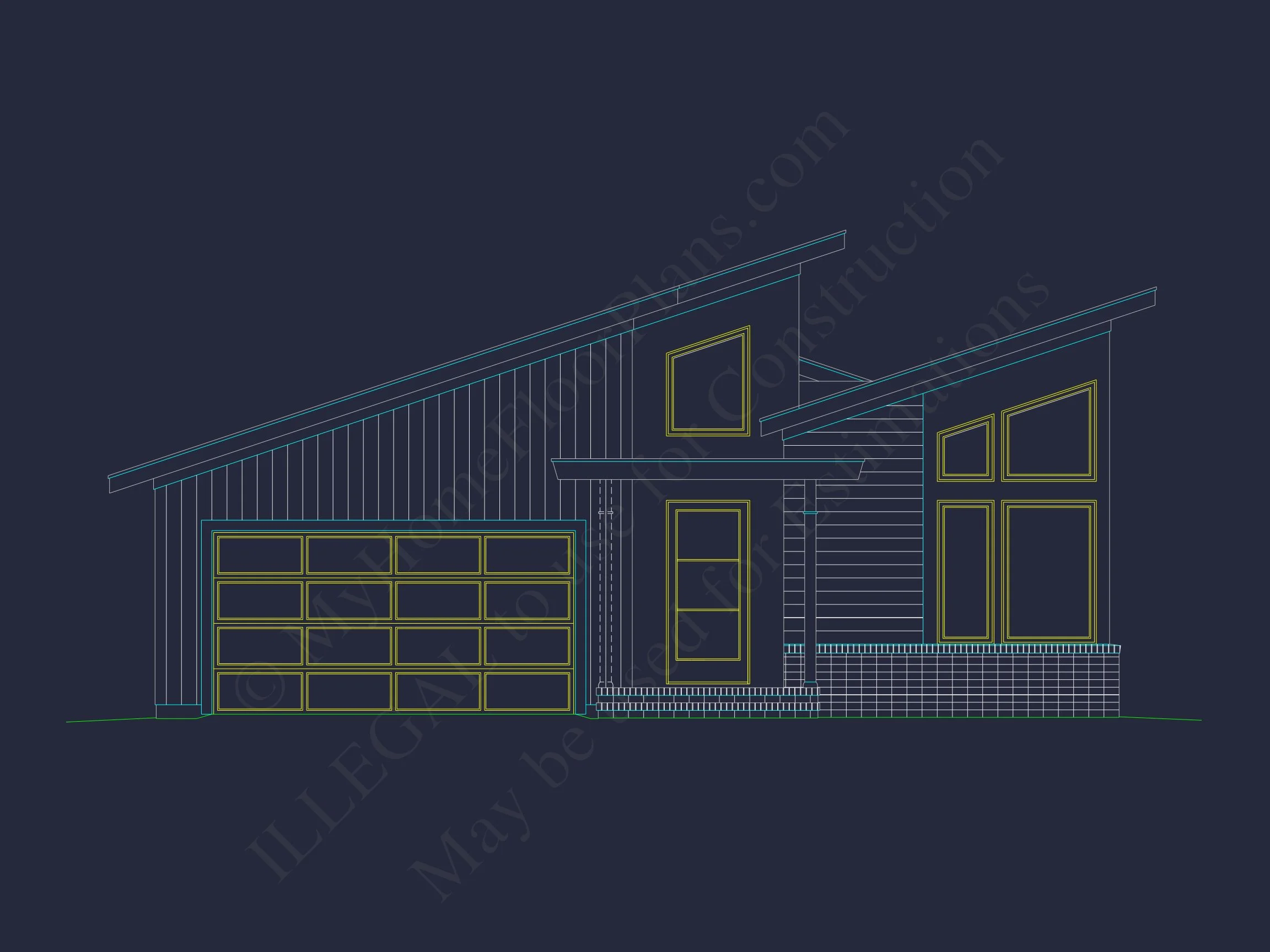 Modern house Floor Plan with CAD Designs and Blueprint
