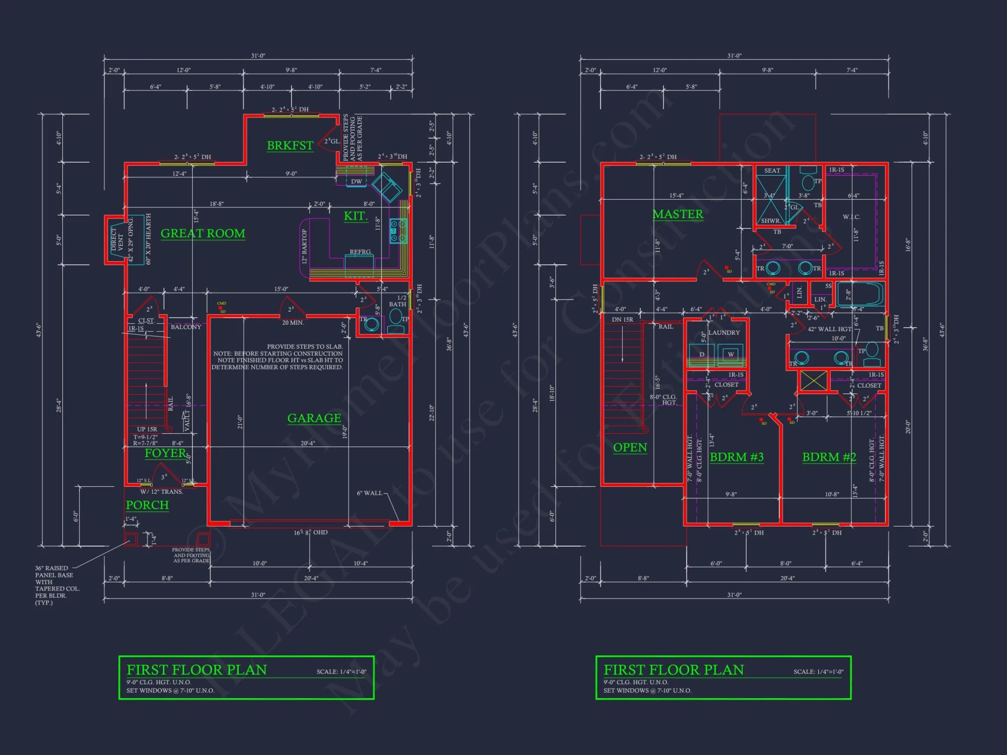 Modern Suburban house Plan with CAD Blueprints and 2-Story Design