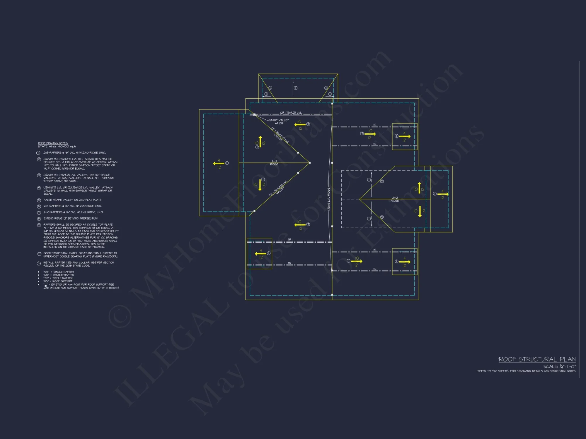 Modern Coastal house Plan with 2 Floors, 3 Bedrooms, & CAD Designs