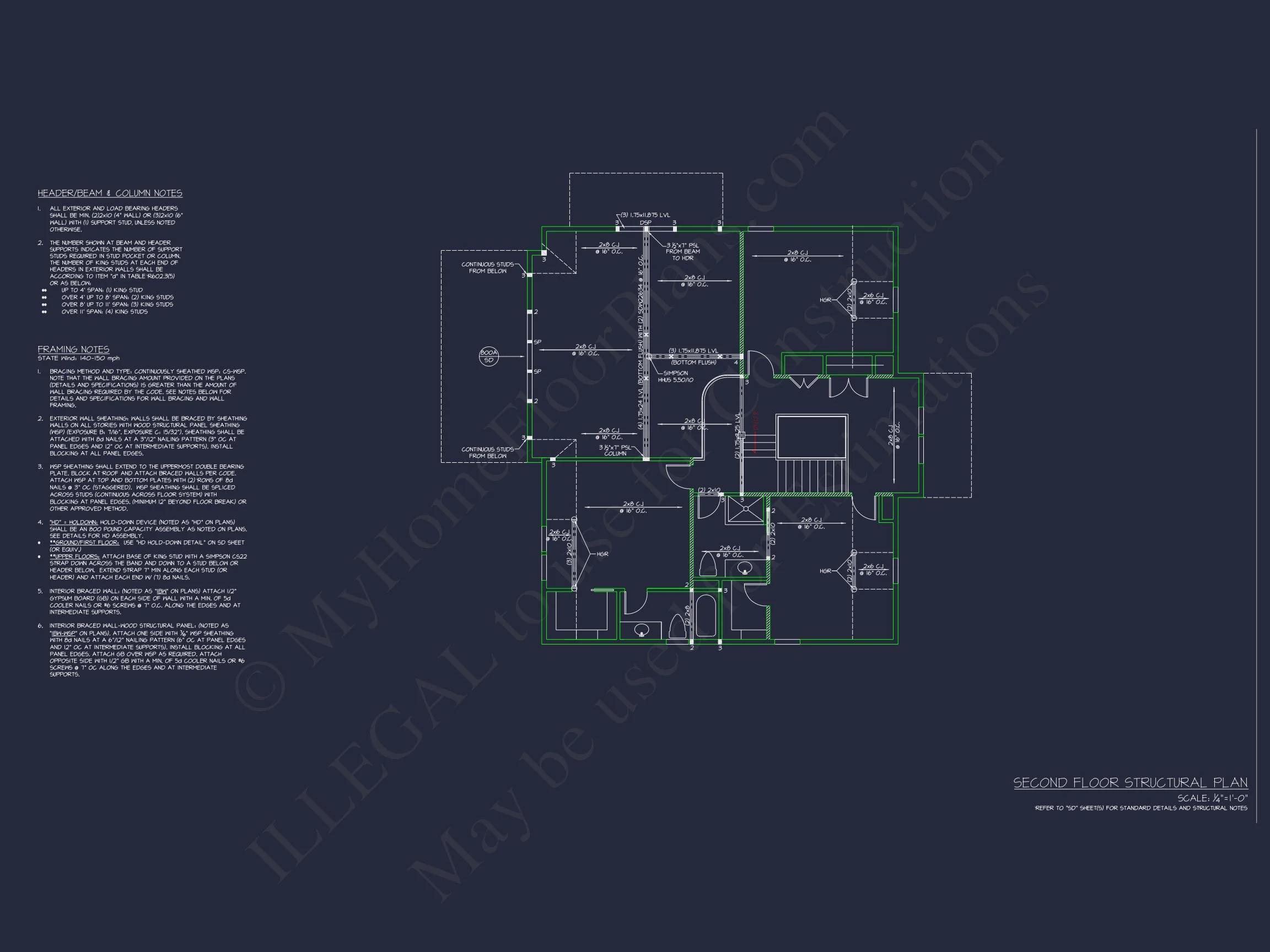 Modern Coastal house Plan with 2 Floors, 3 Bedrooms, & CAD Designs