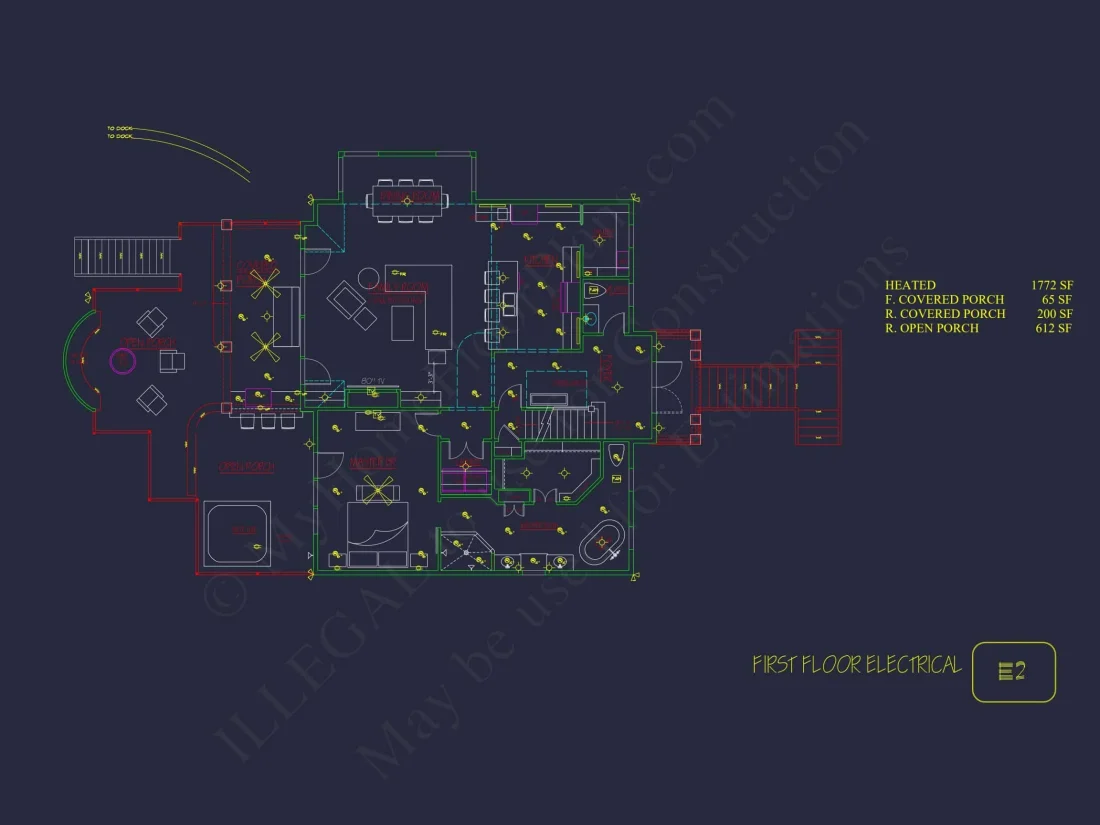 Modern Coastal house Plan with 2 Floors, 3 Bedrooms, & CAD Designs