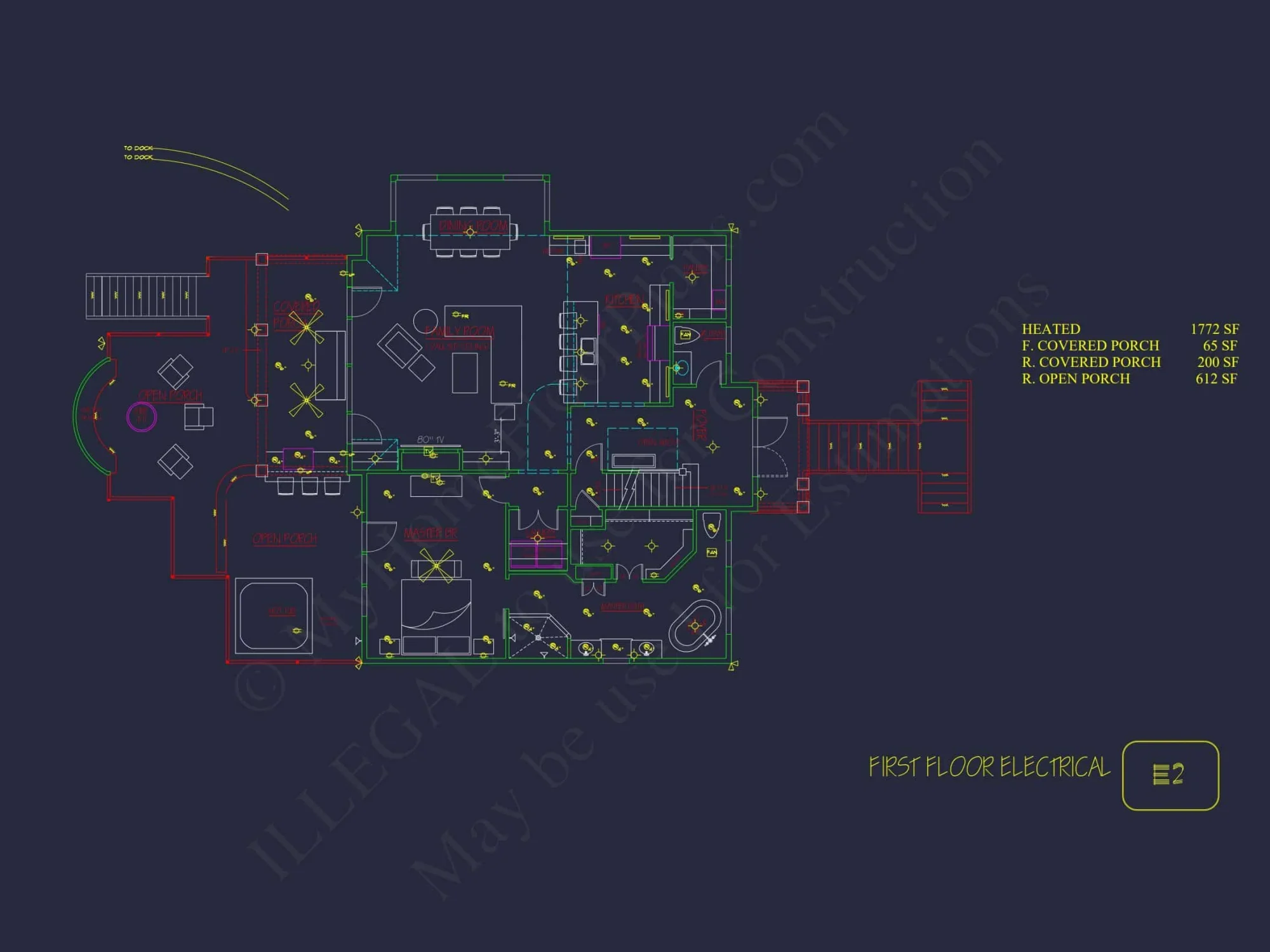 Modern Coastal house Plan with 2 Floors, 3 Bedrooms, & CAD Designs