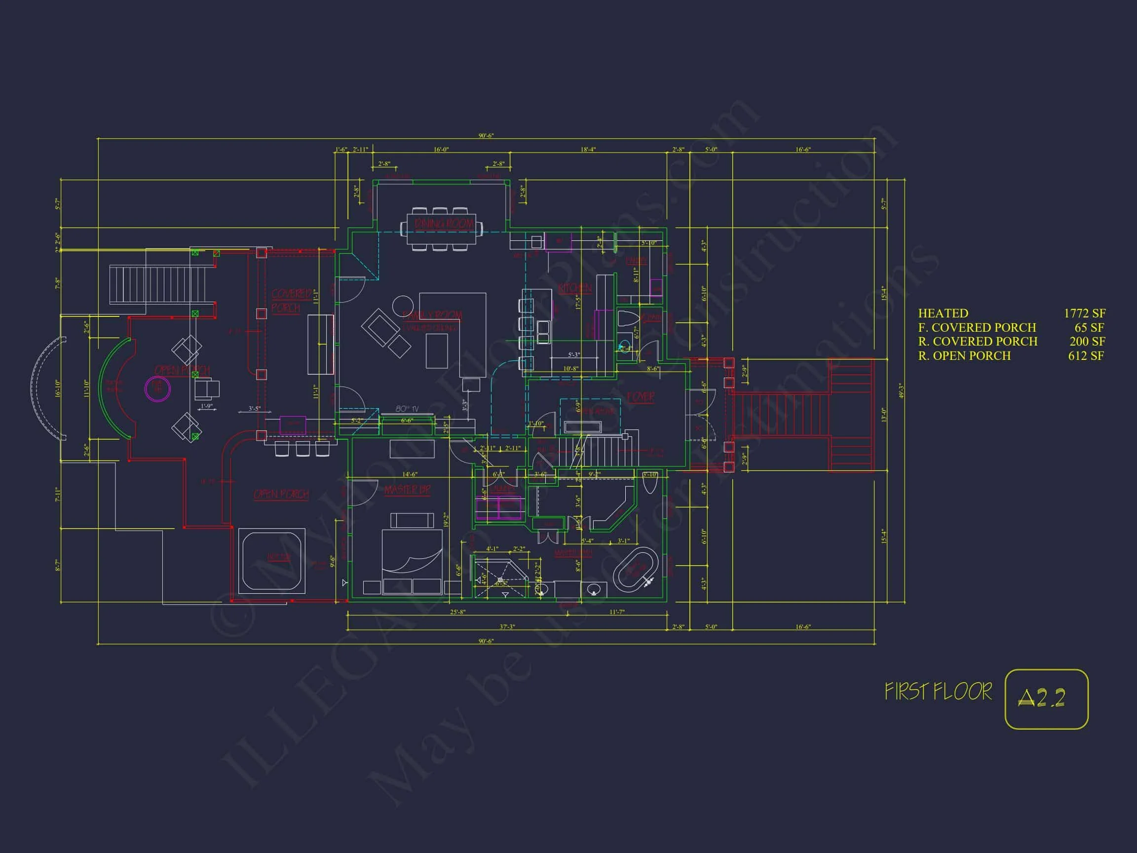 Modern Coastal house Plan with 2 Floors, 3 Bedrooms, & CAD Designs