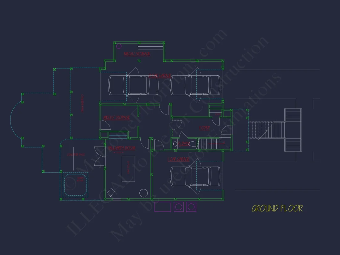 Modern Coastal house Plan with 2 Floors, 3 Bedrooms, & CAD Designs