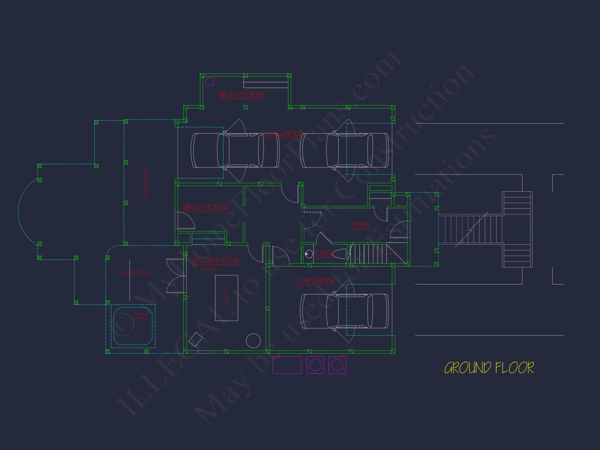 Modern Coastal house Plan with 2 Floors, 3 Bedrooms, & CAD Designs
