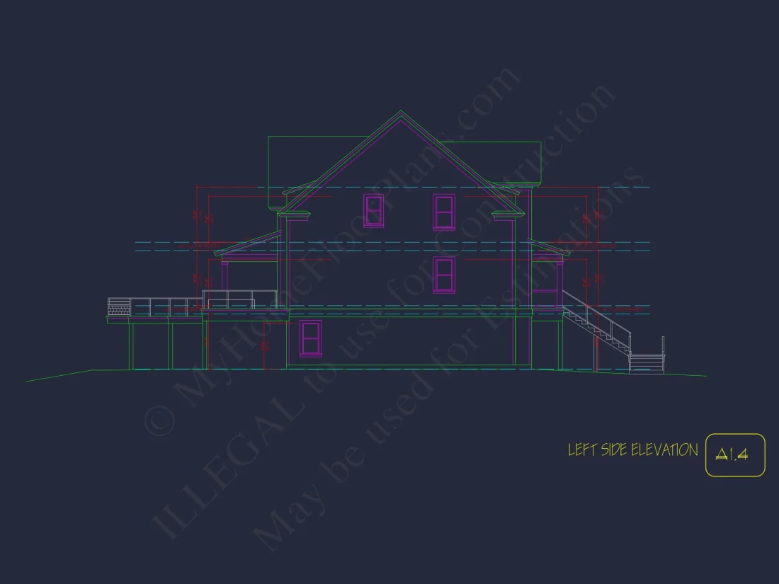 Modern Coastal house Plan with 2 Floors, 3 Bedrooms, & CAD Designs