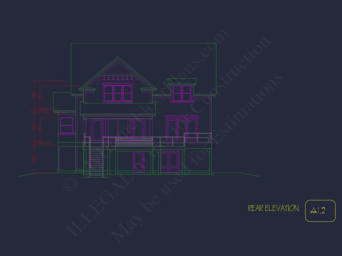 Modern Coastal house Plan with 2 Floors, 3 Bedrooms, & CAD Designs
