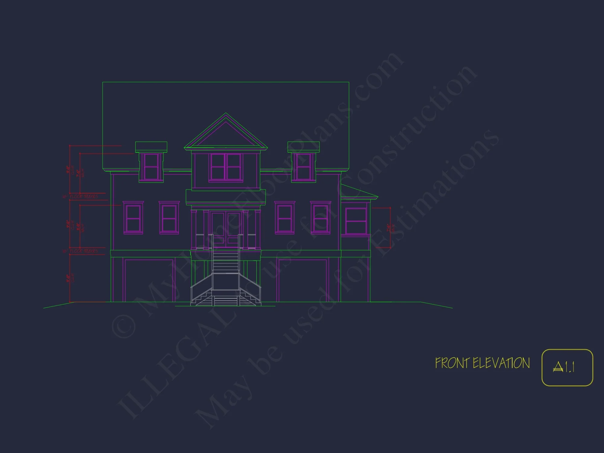 Modern Coastal house Plan with 2 Floors, 3 Bedrooms, & CAD Designs