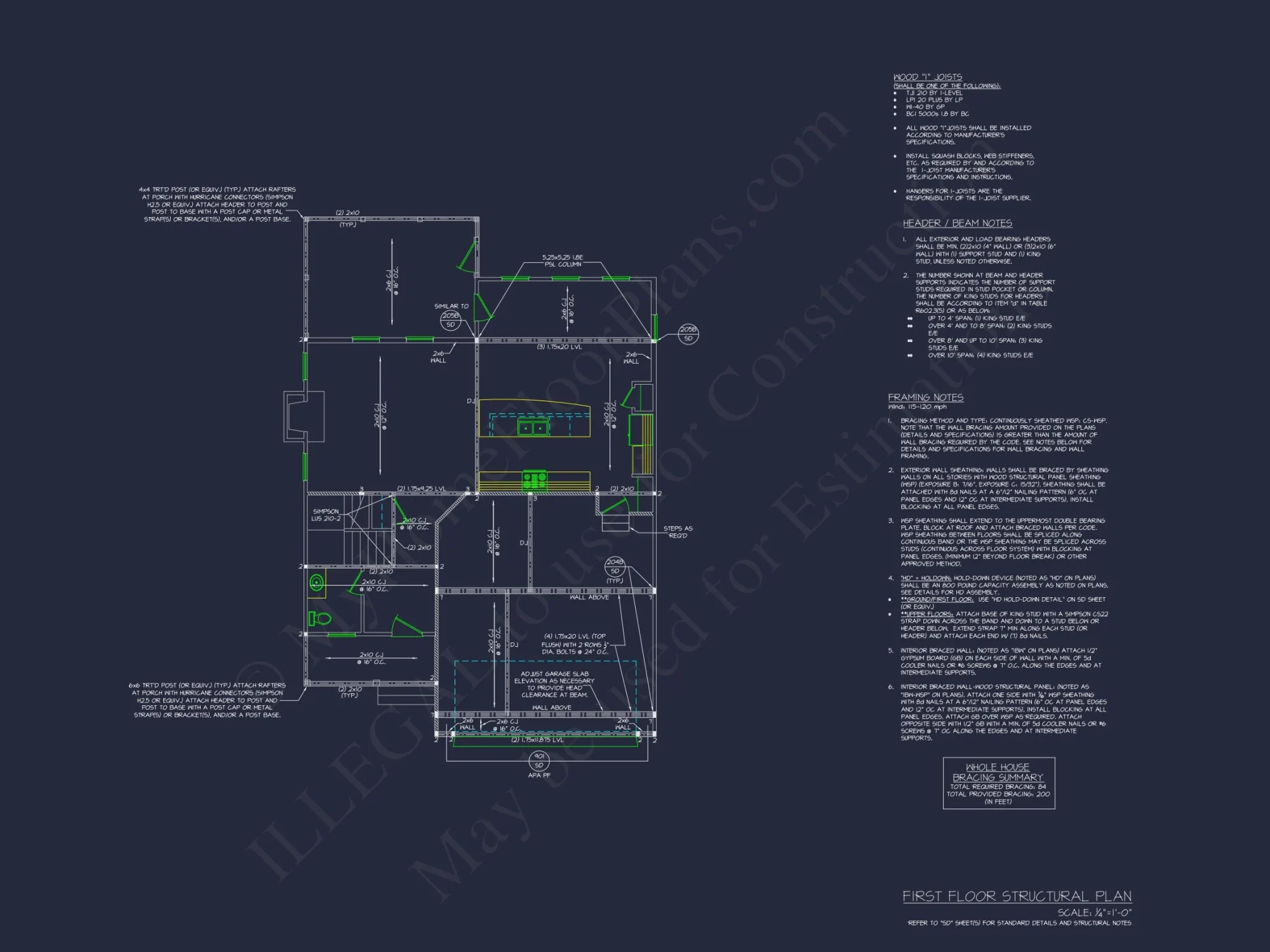 Modern house Plan with 2 Stories, CAD Blueprint & Features