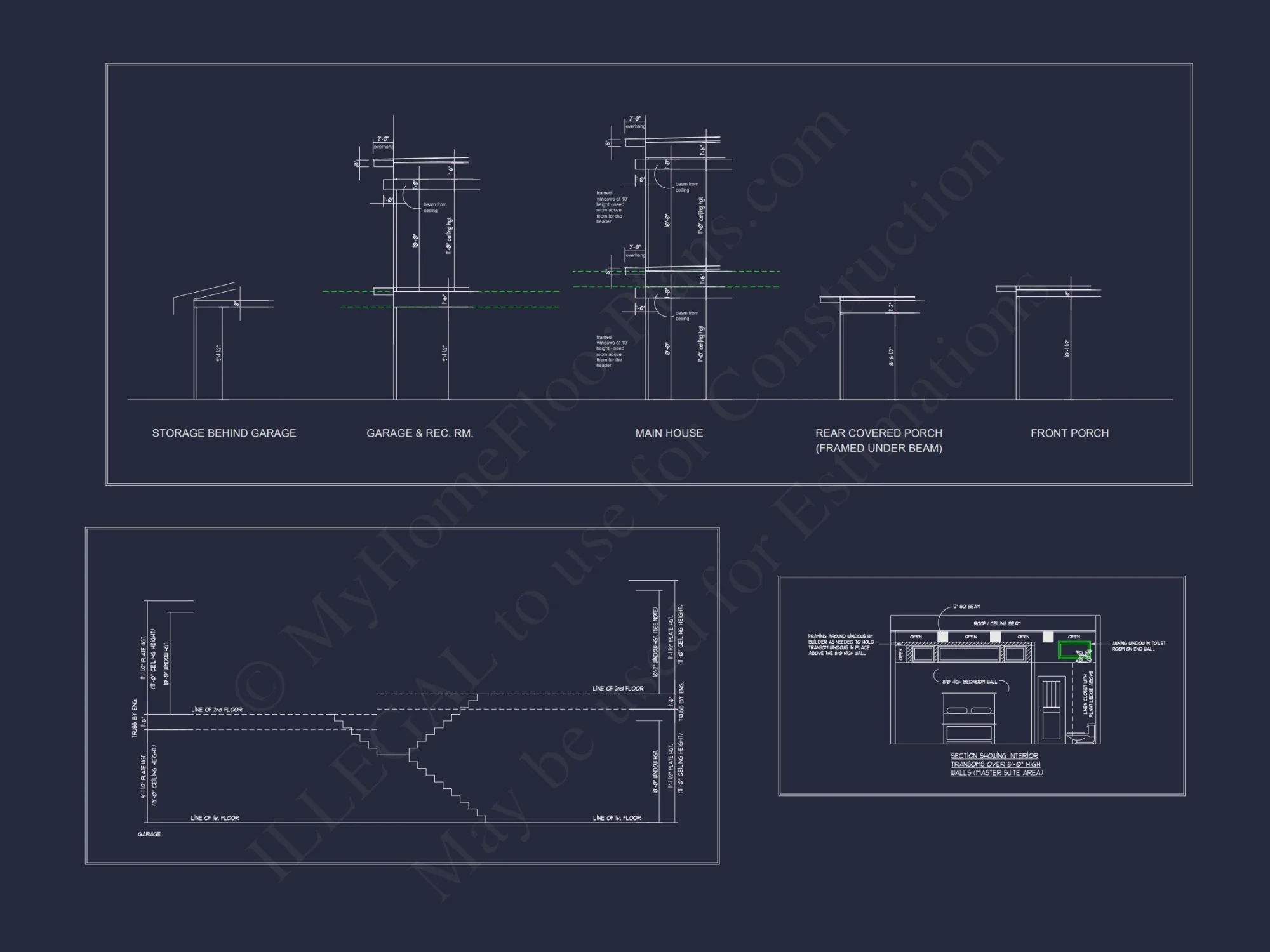 Modern house Floor Plan with 3-Car Garage and CAD Designs