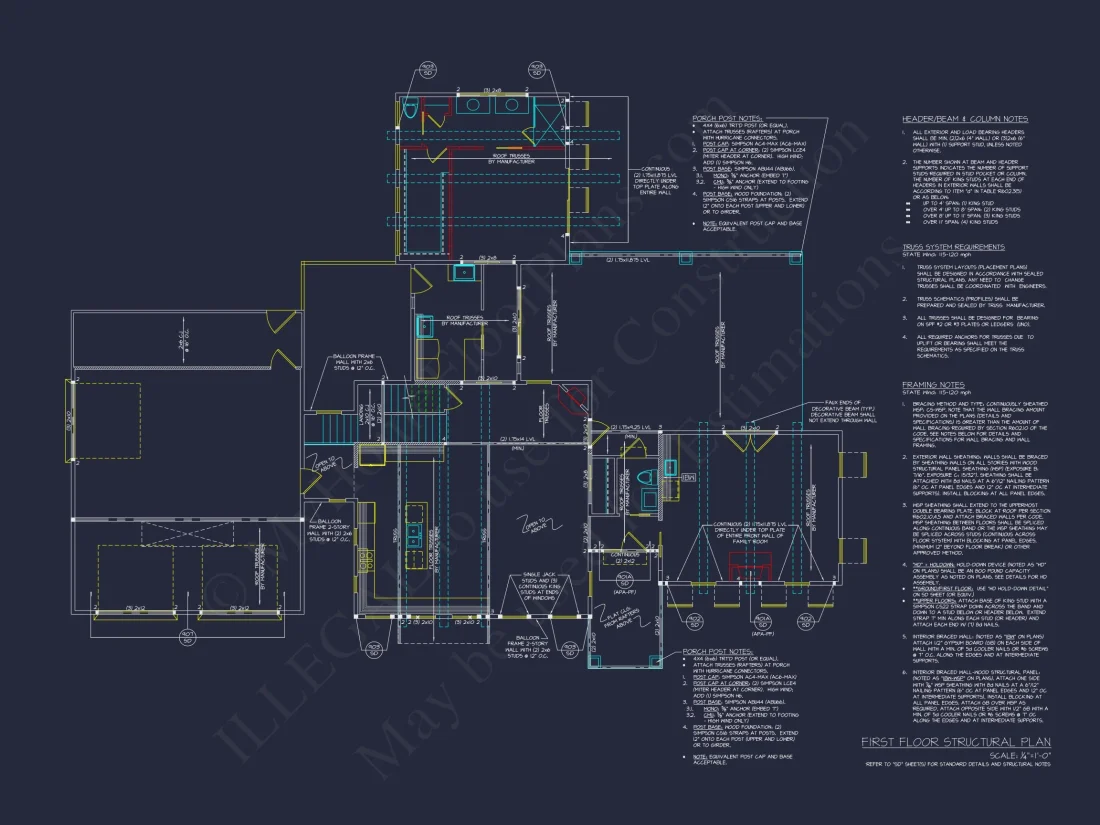 Modern house Floor Plan with 3-Car Garage and CAD Designs